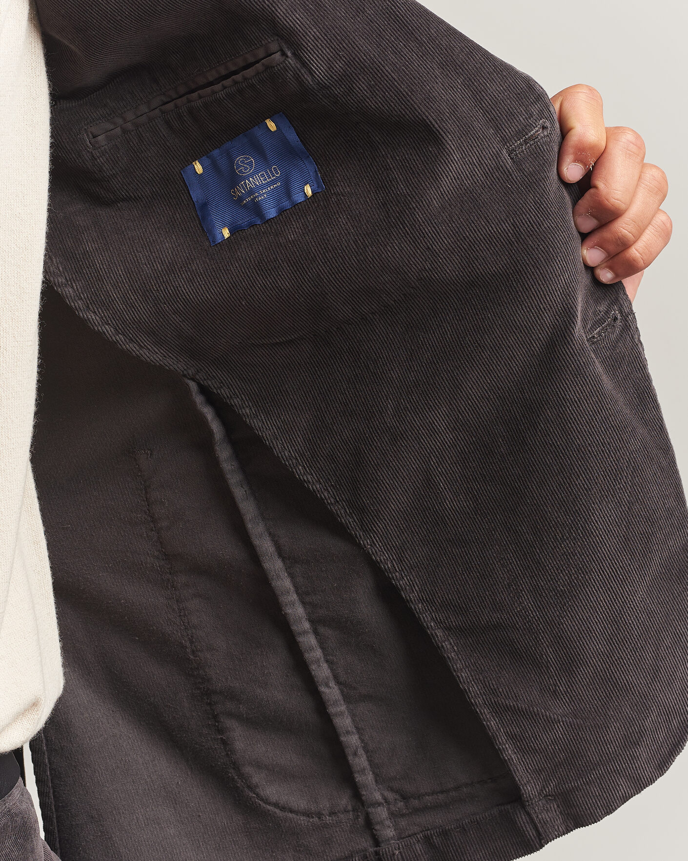 Herre | Dressjakker | Santaniello | Corduroy Patch Pocket Blazer Dark Grey