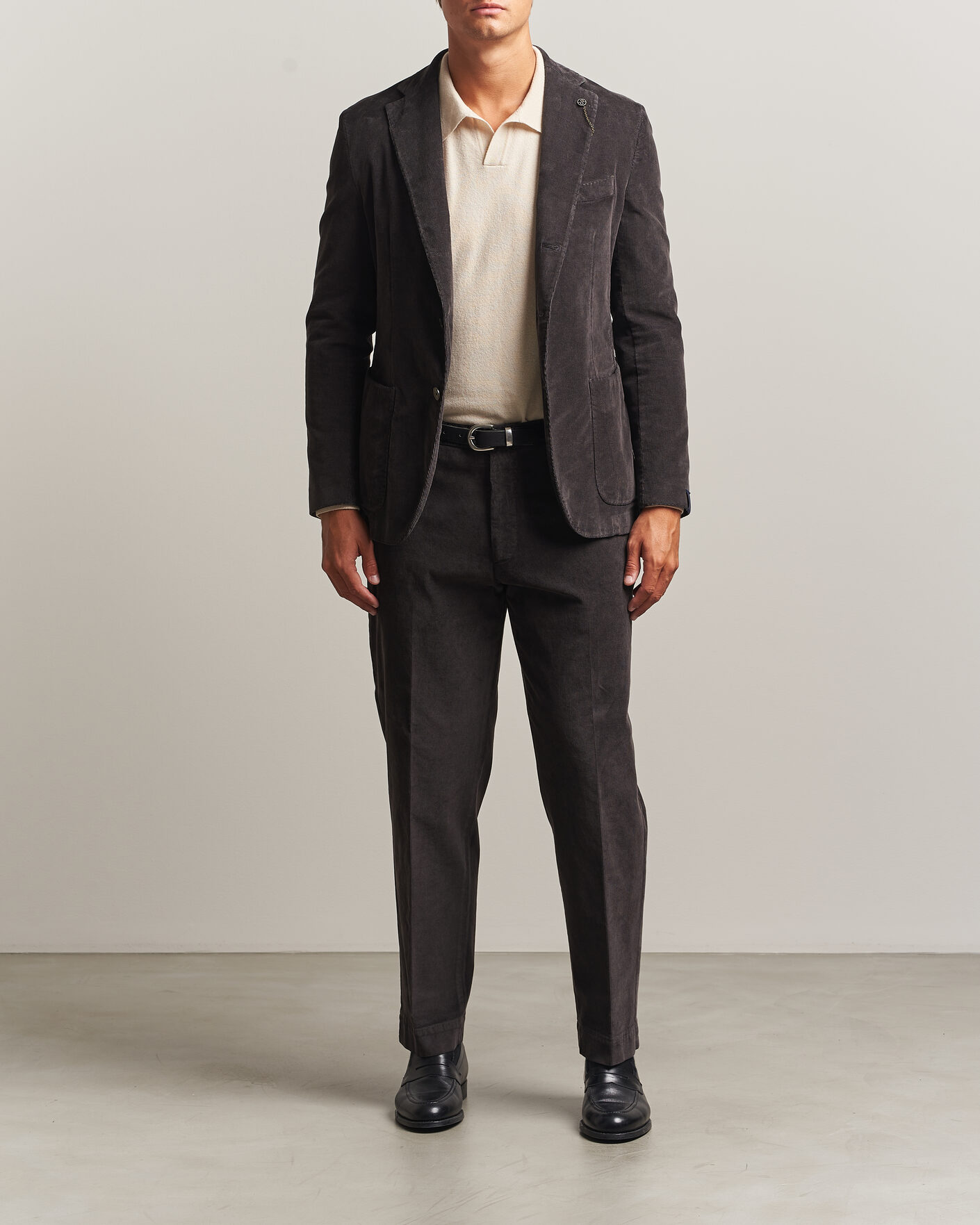 Herre | Bukser | Santaniello | Corduroy Trousers Dark Grey