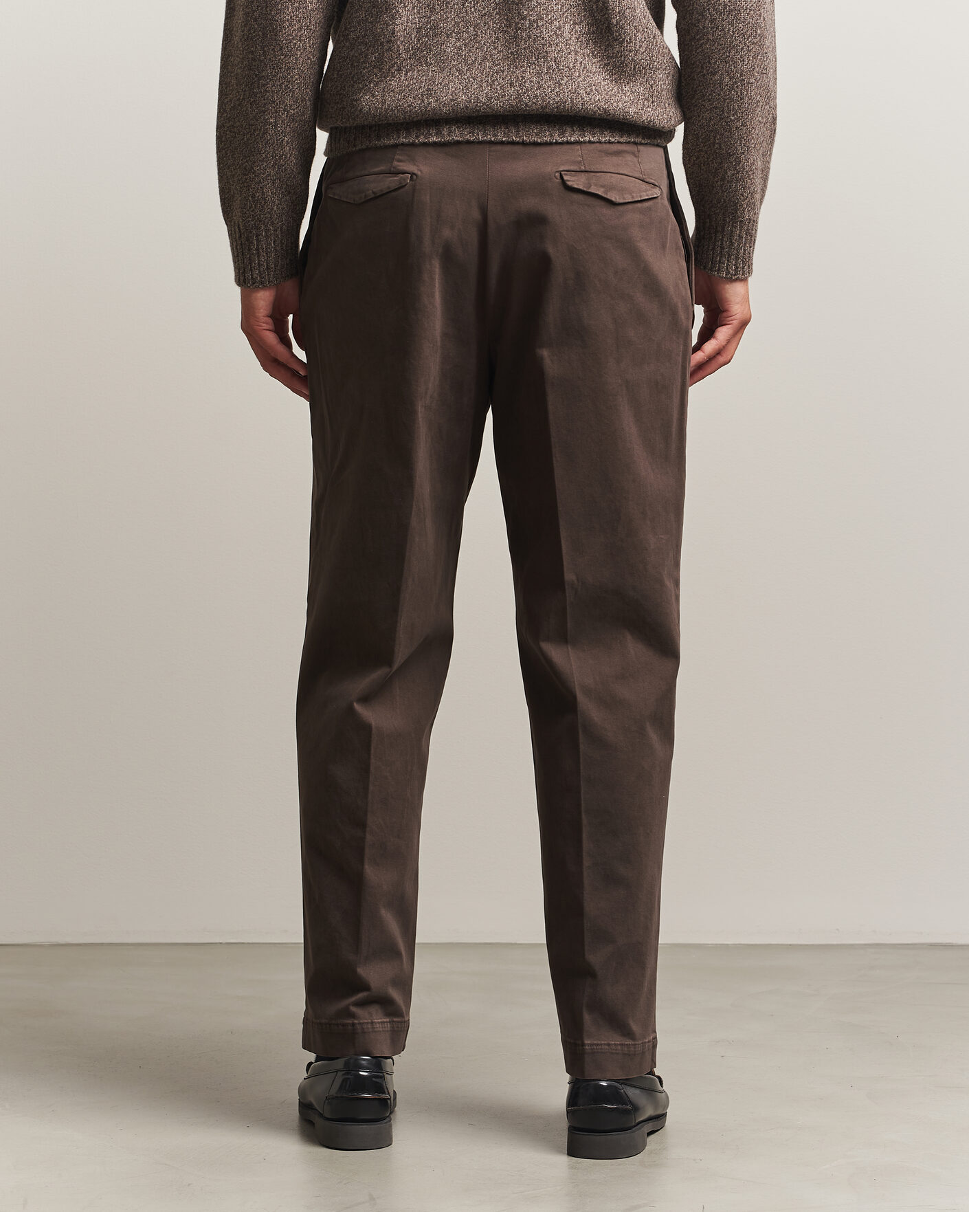 Herre | Bukser | Santaniello | Washed Cotton Trousers Brown