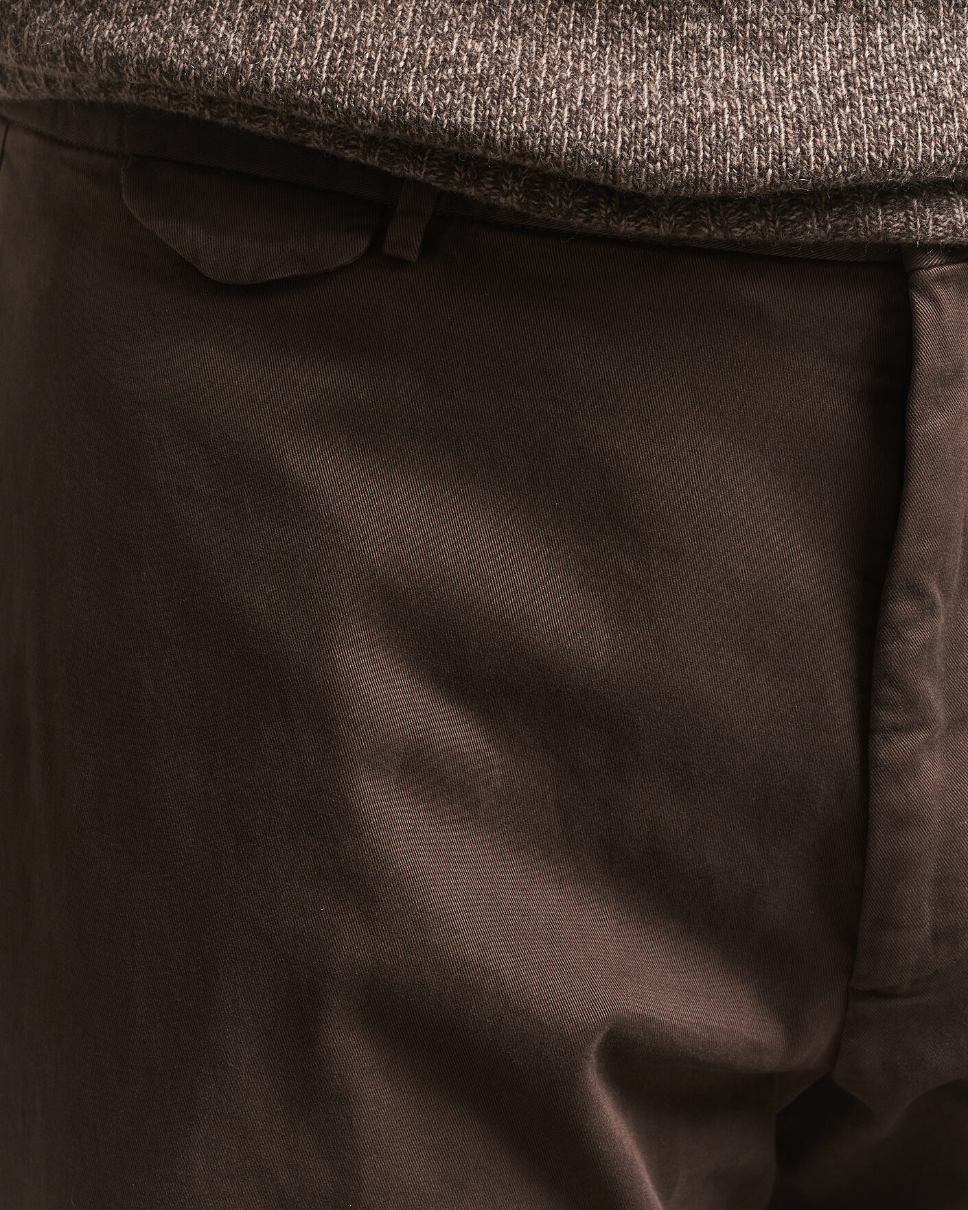 Herre | Bukser | Santaniello | Washed Cotton Trousers Brown