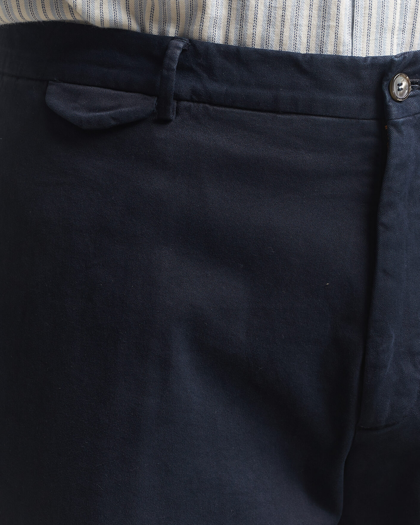 Herre | Bukser | Santaniello | Washed Cotton Trousers Navy