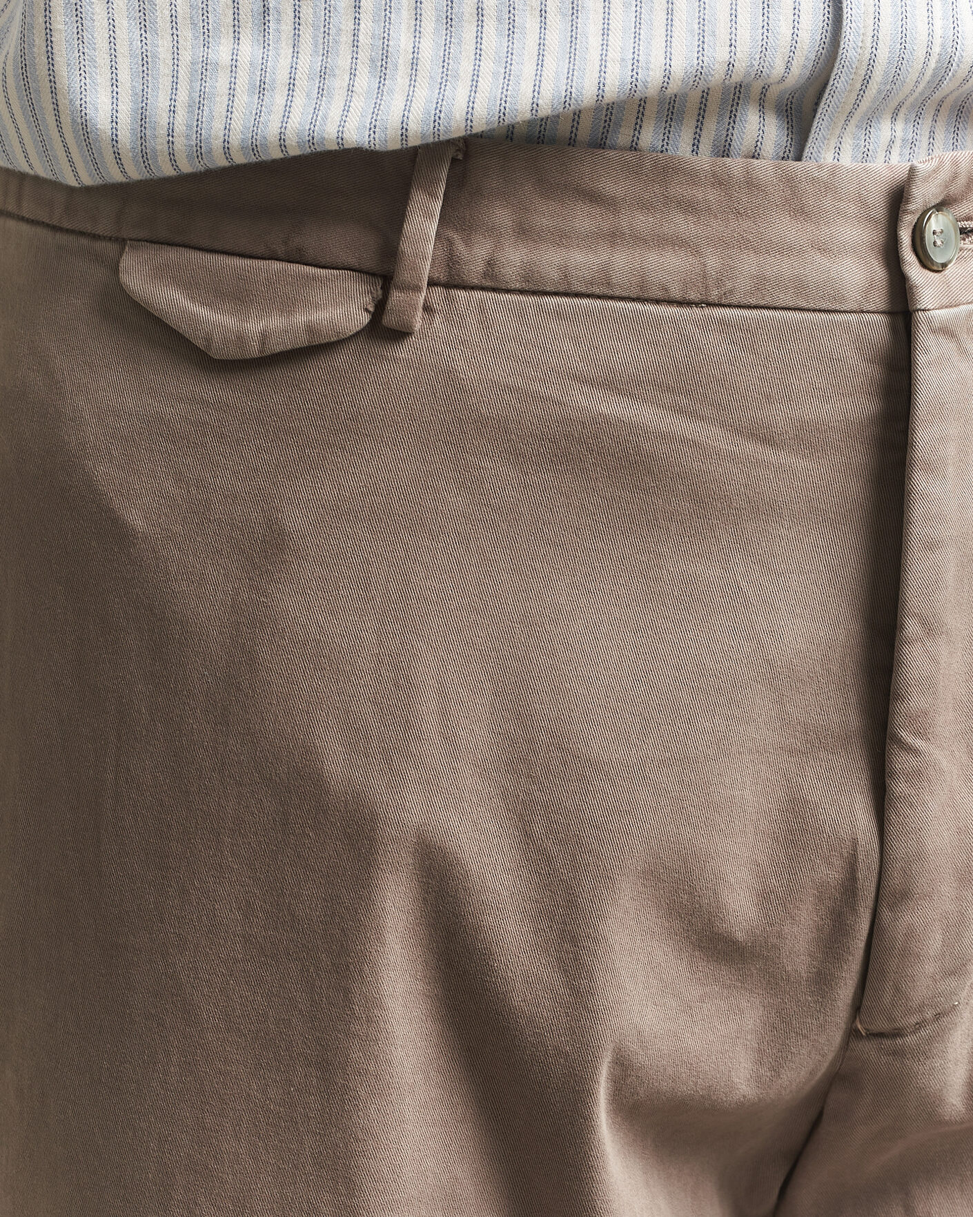 Herre | Bukser | Santaniello | Washed Cotton Trousers Taupe