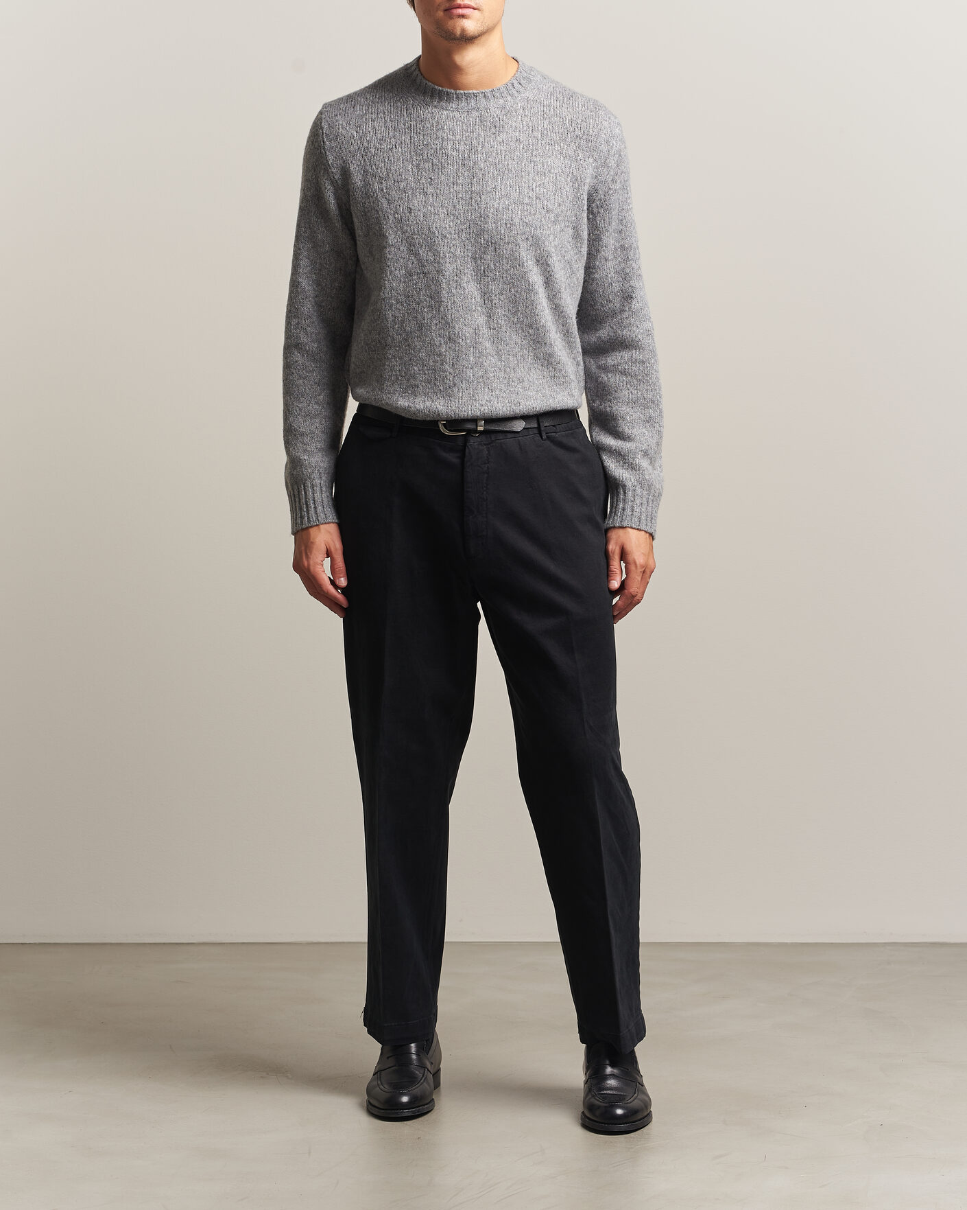 Herre | Bukser | Santaniello | Washed Cotton Trousers Black