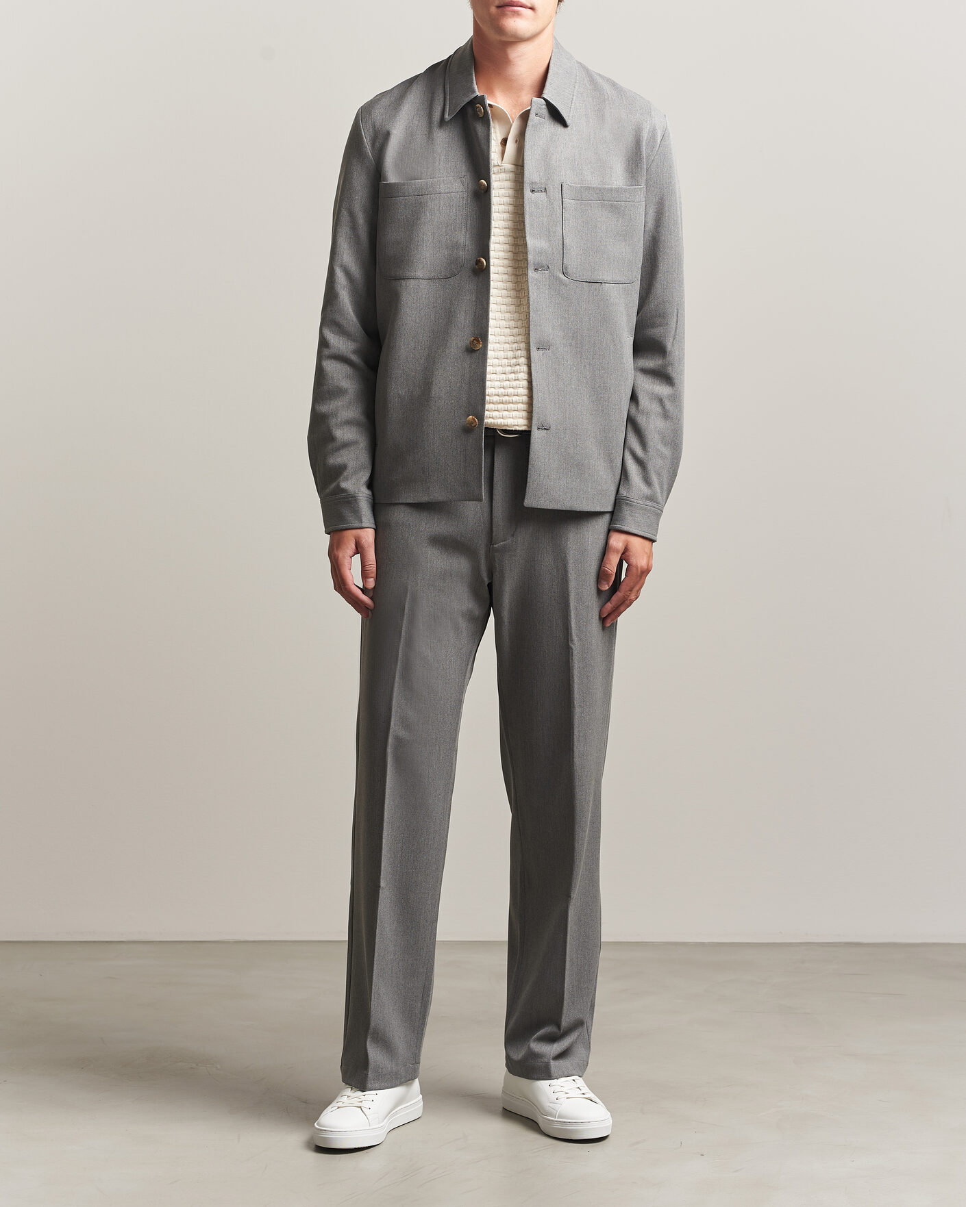 Herre | Skjorter | LES DEUX | Marsielle Hybrid Jacket Grey Melange