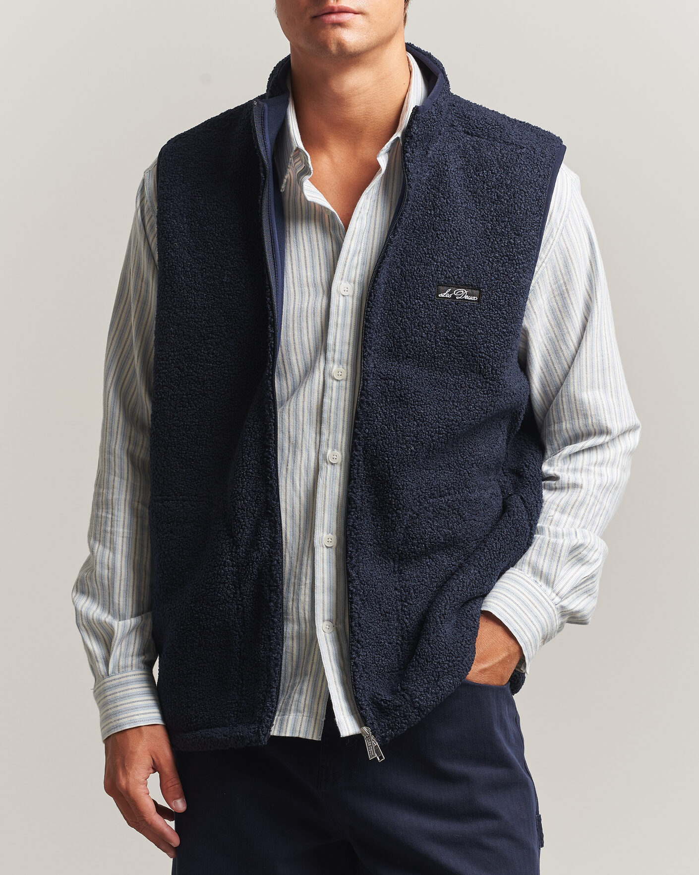 Herre | Vester | LES DEUX | Patch Teddy Vest Dark Navy