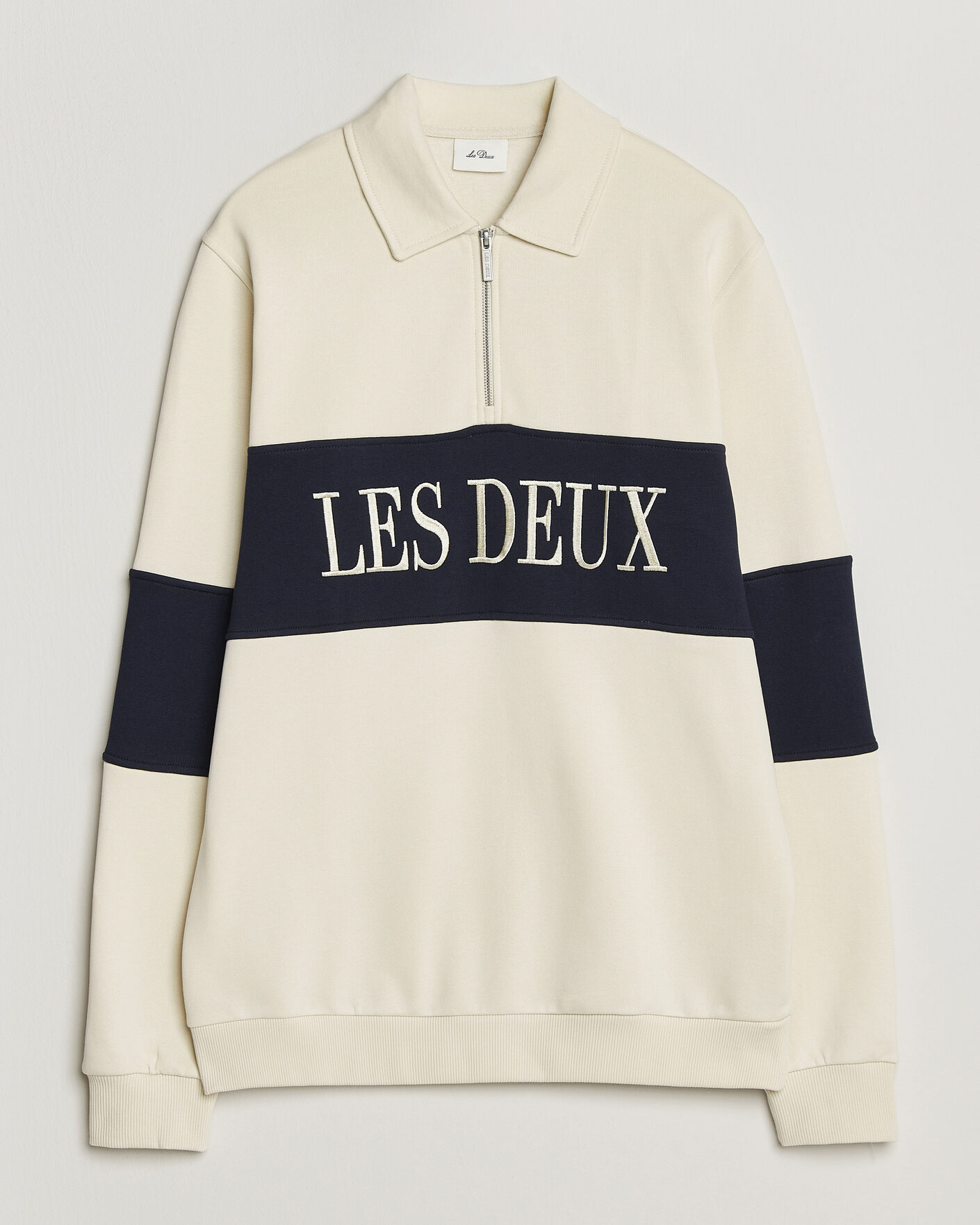Herre | Gensere | LES DEUX | Zipper Rugby Sweatshirt Ivory