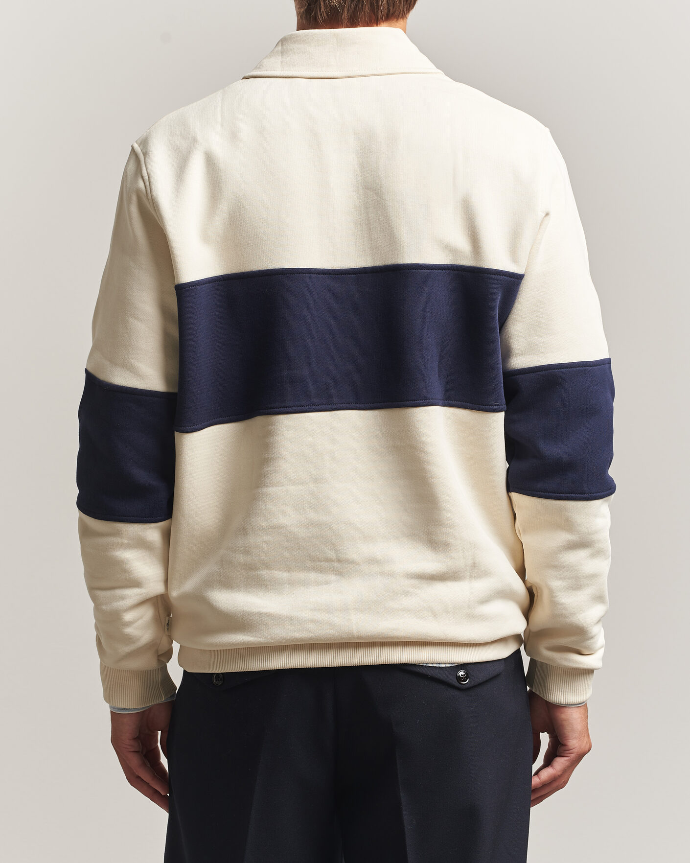 Herre | Gensere | LES DEUX | Zipper Rugby Sweatshirt Ivory