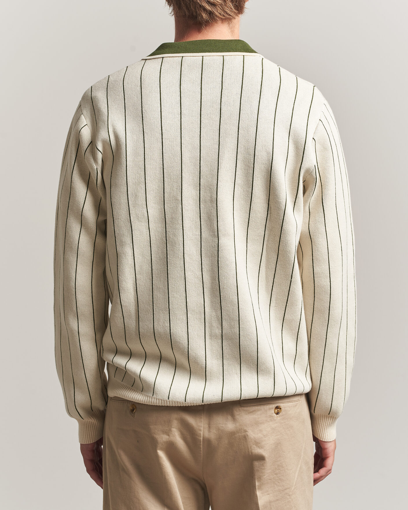 Herre | Gensere | LES DEUX | Signature Knitted Long Sleeve Polo Ivory