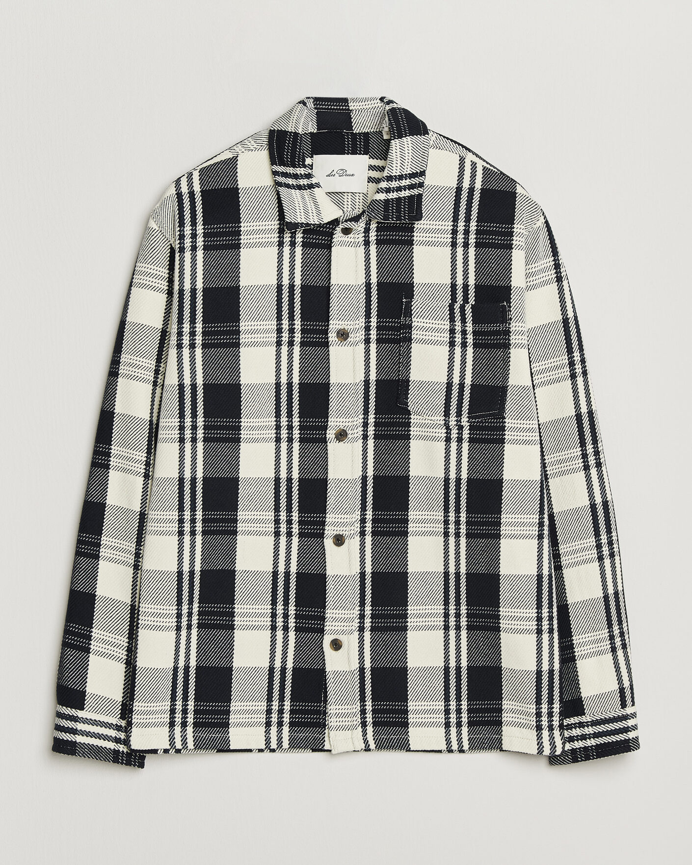 Herre | Skjorter | LES DEUX | Structured Check Overshirt Dark Navy