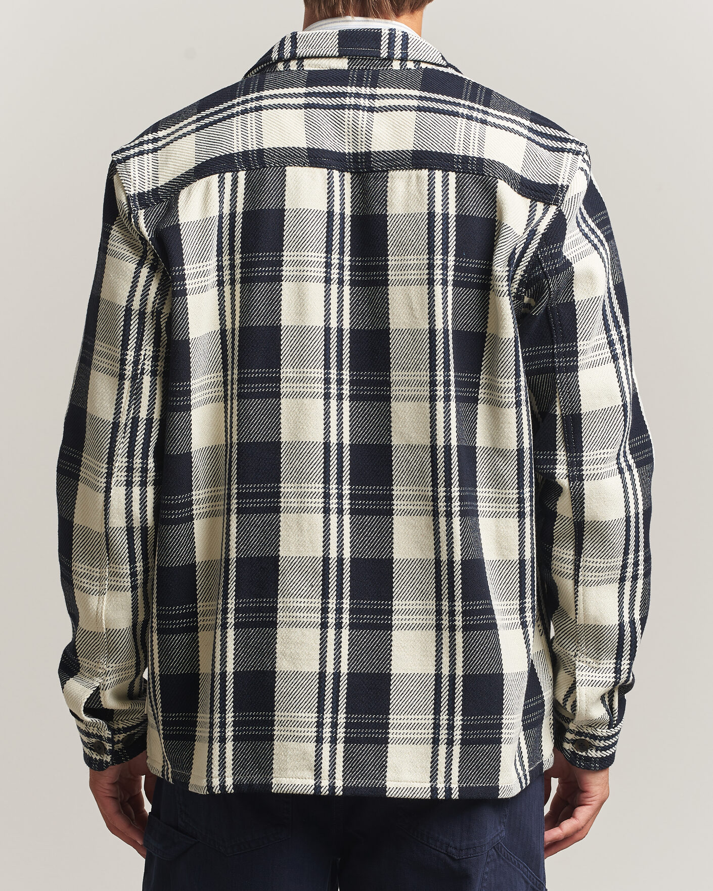 Herre | Skjorter | LES DEUX | Structured Check Overshirt Dark Navy