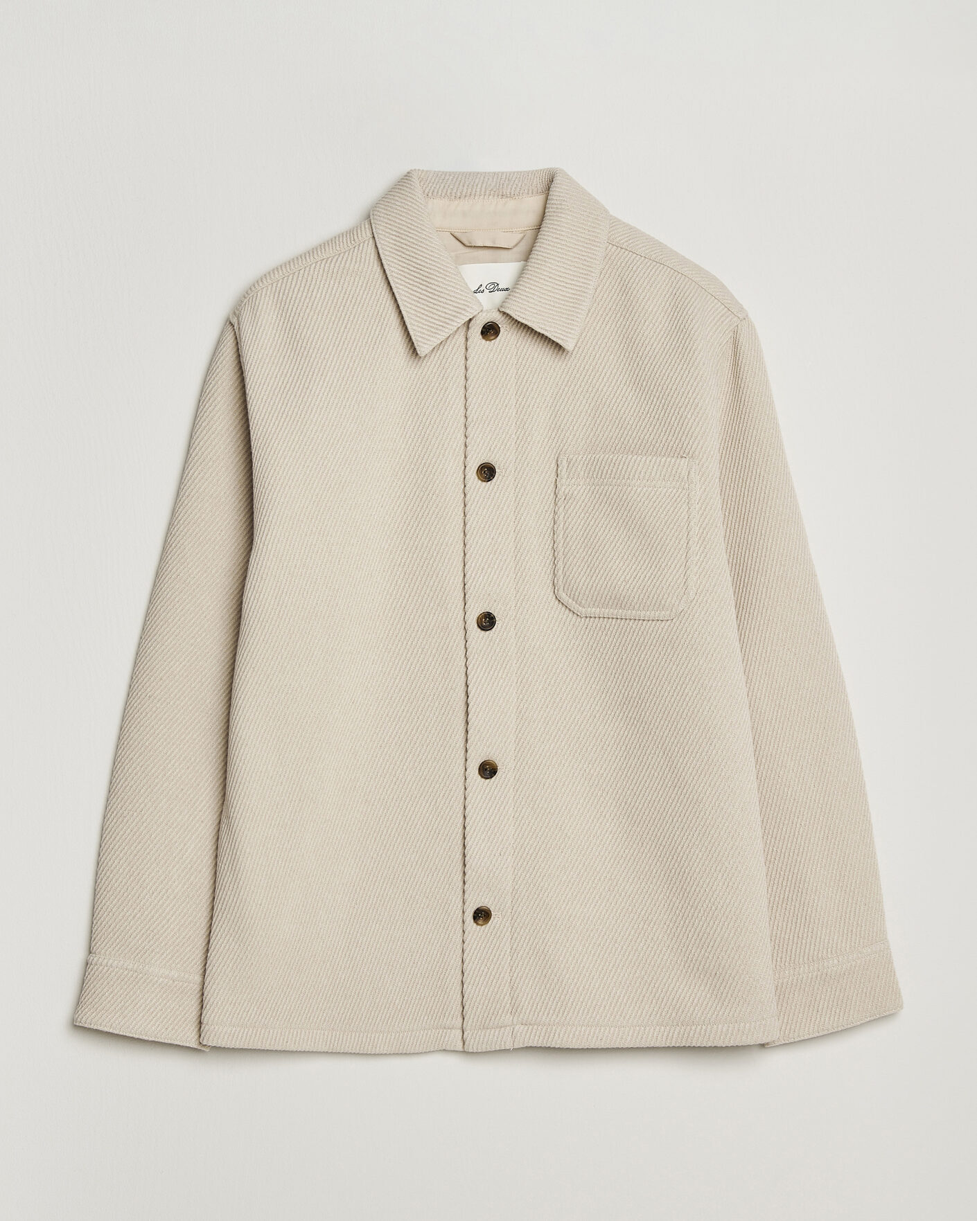 Herre | Skjorter | LES DEUX | Twill Wool Overshirt Ivory