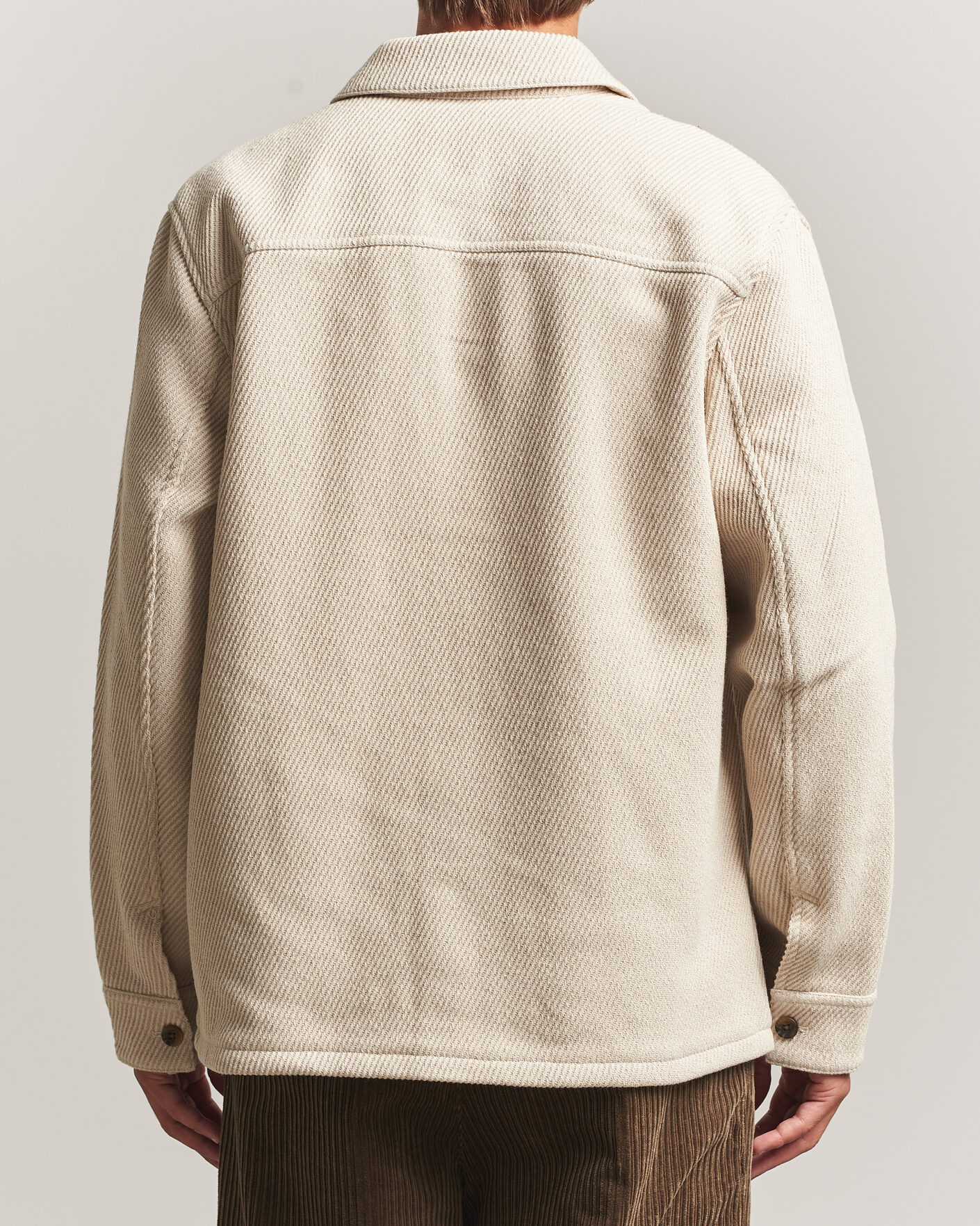 Herre | Skjorter | LES DEUX | Twill Wool Overshirt Ivory
