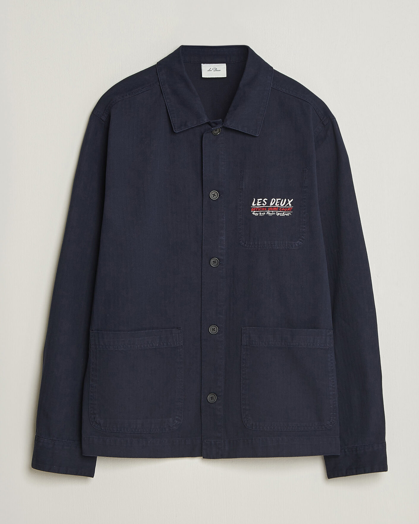 Herre | Skjorter | LES DEUX | Herringbone Artist Overshirt Dark Navy