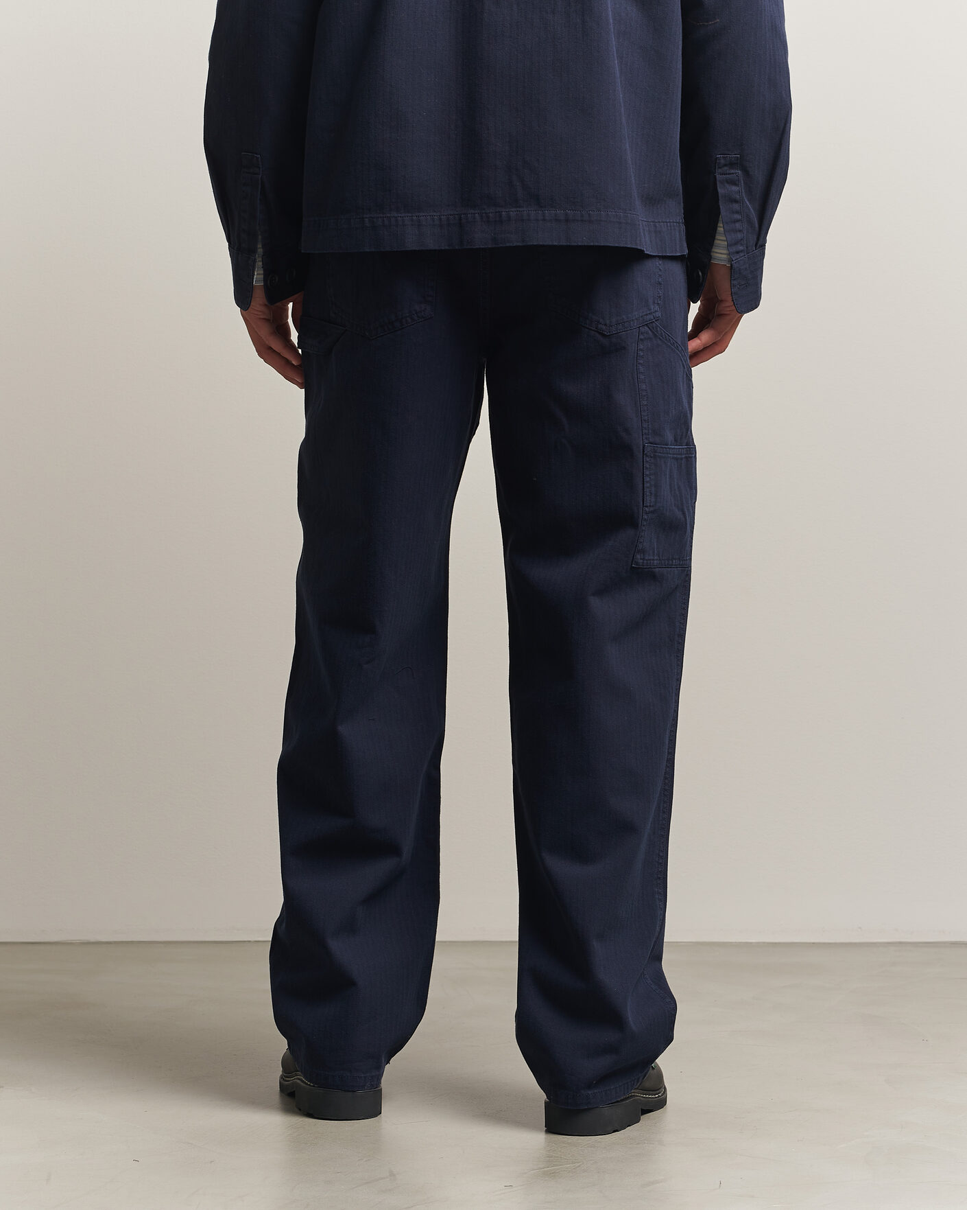 Herre | Bukser | LES DEUX | Roi Carpenter Herringbone Pants Dark Navy