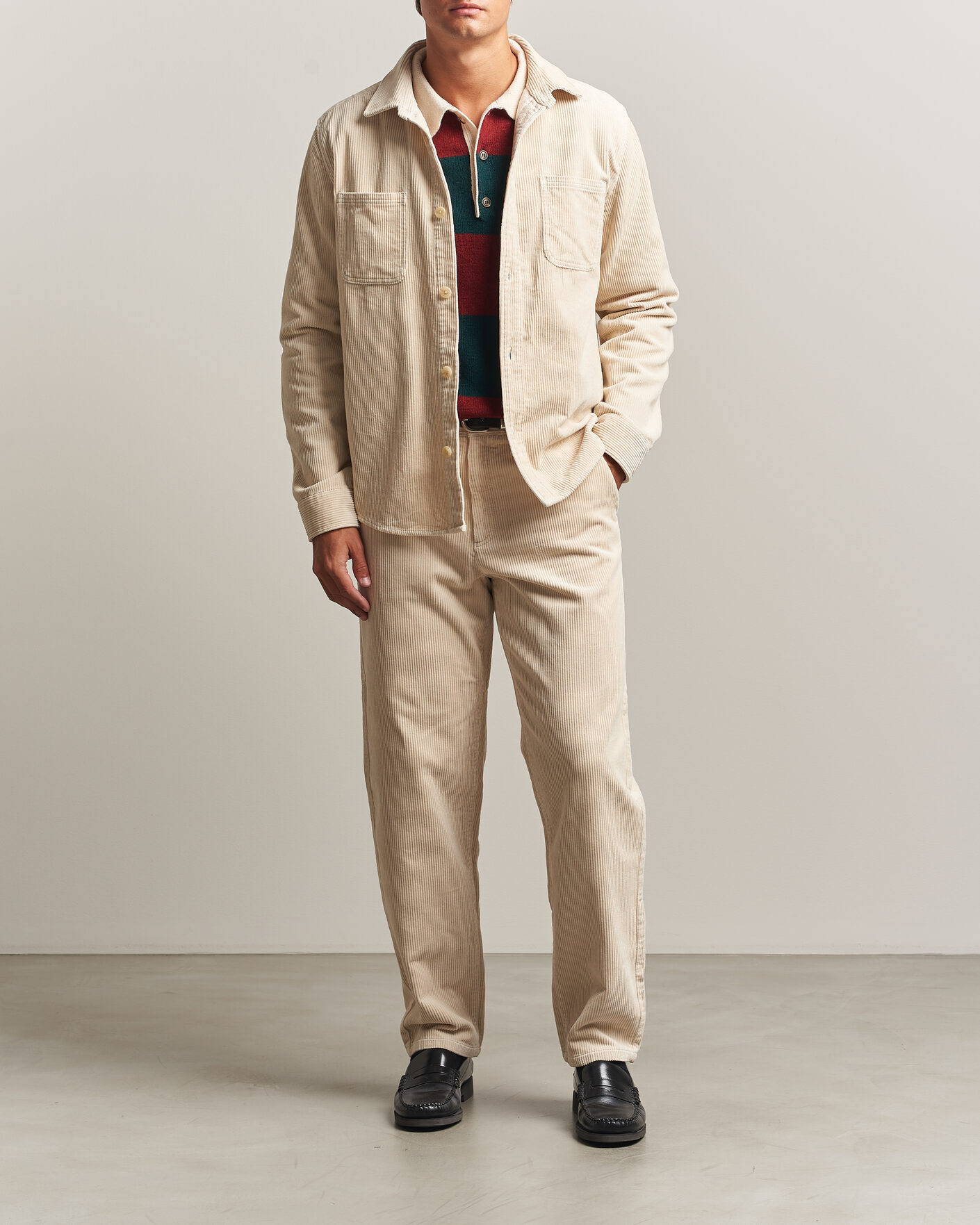 Herre | Bukser | LES DEUX | Corduroy Tapered Pants Ivory