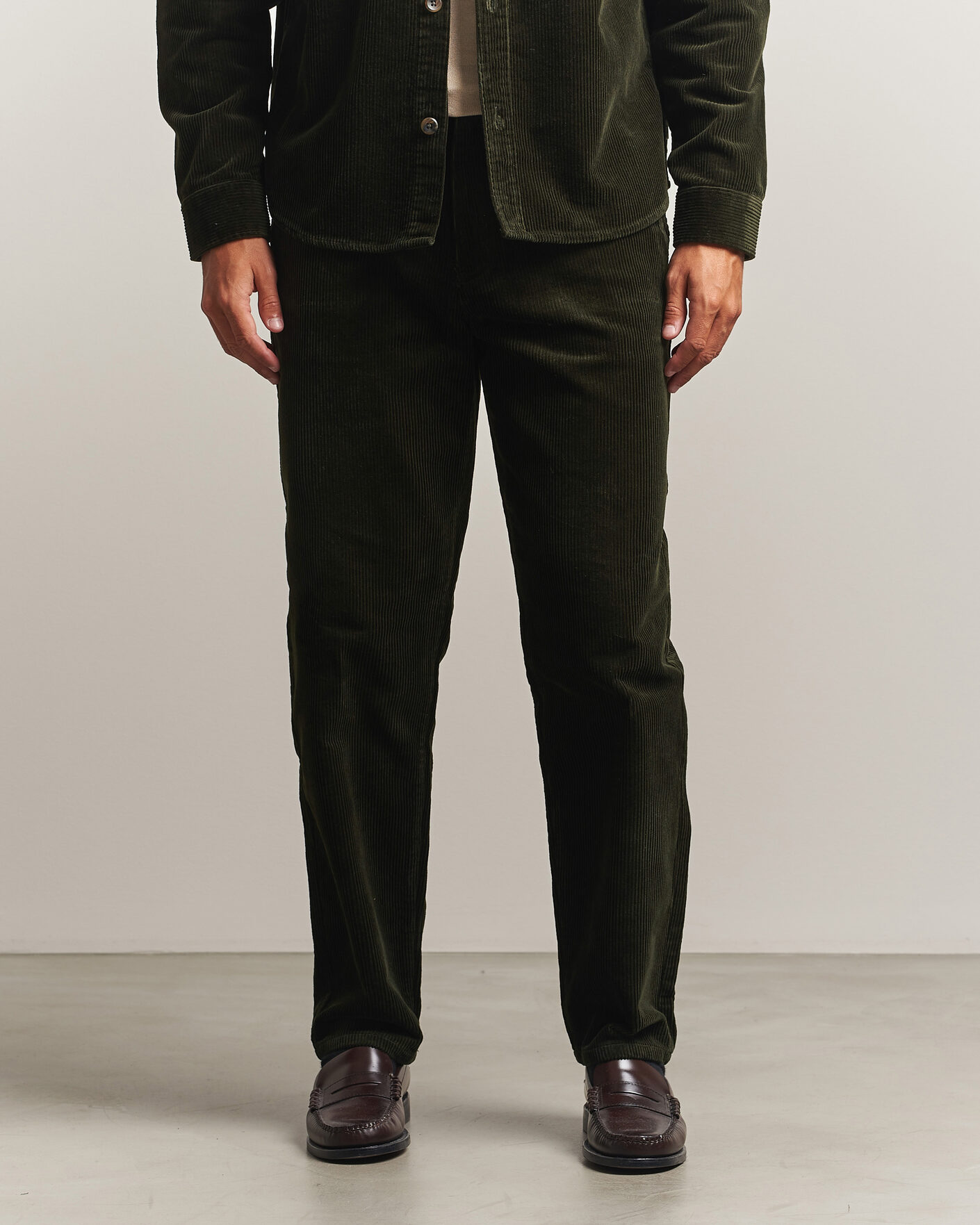 Herre | Bukser | LES DEUX | Corduroy Tapered Pants Rosin Green