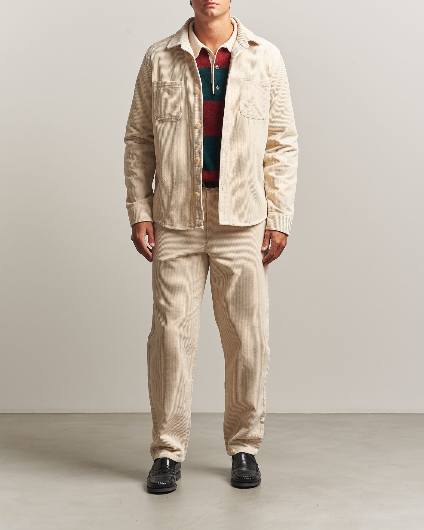 Herre | Skjorter | LES DEUX | Corduroy Overshirt Ivory
