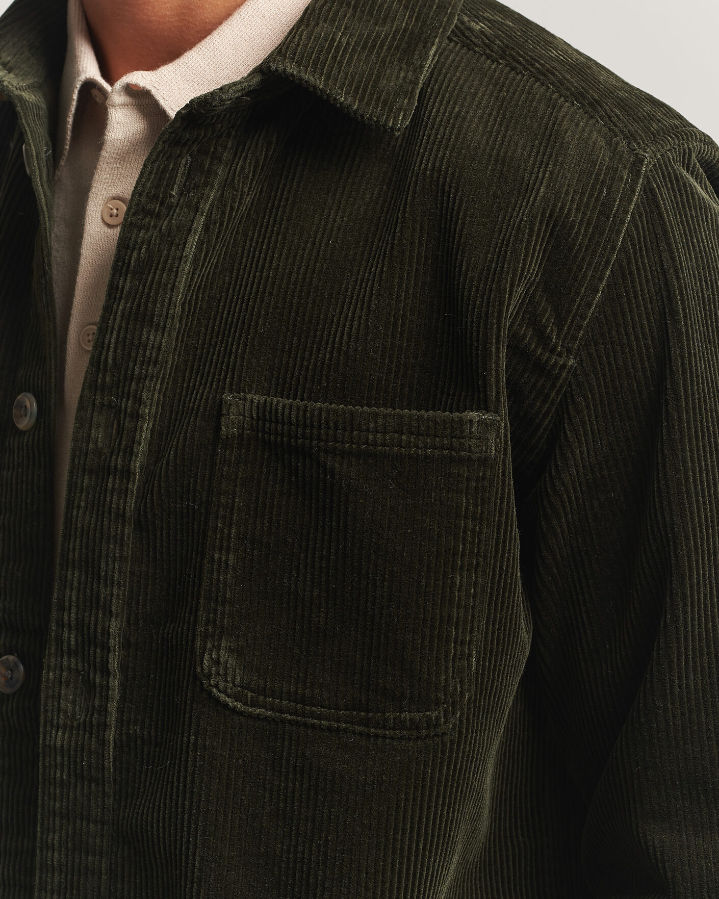 Herre | Skjorter | LES DEUX | Corduroy Overshirt Rosin Green