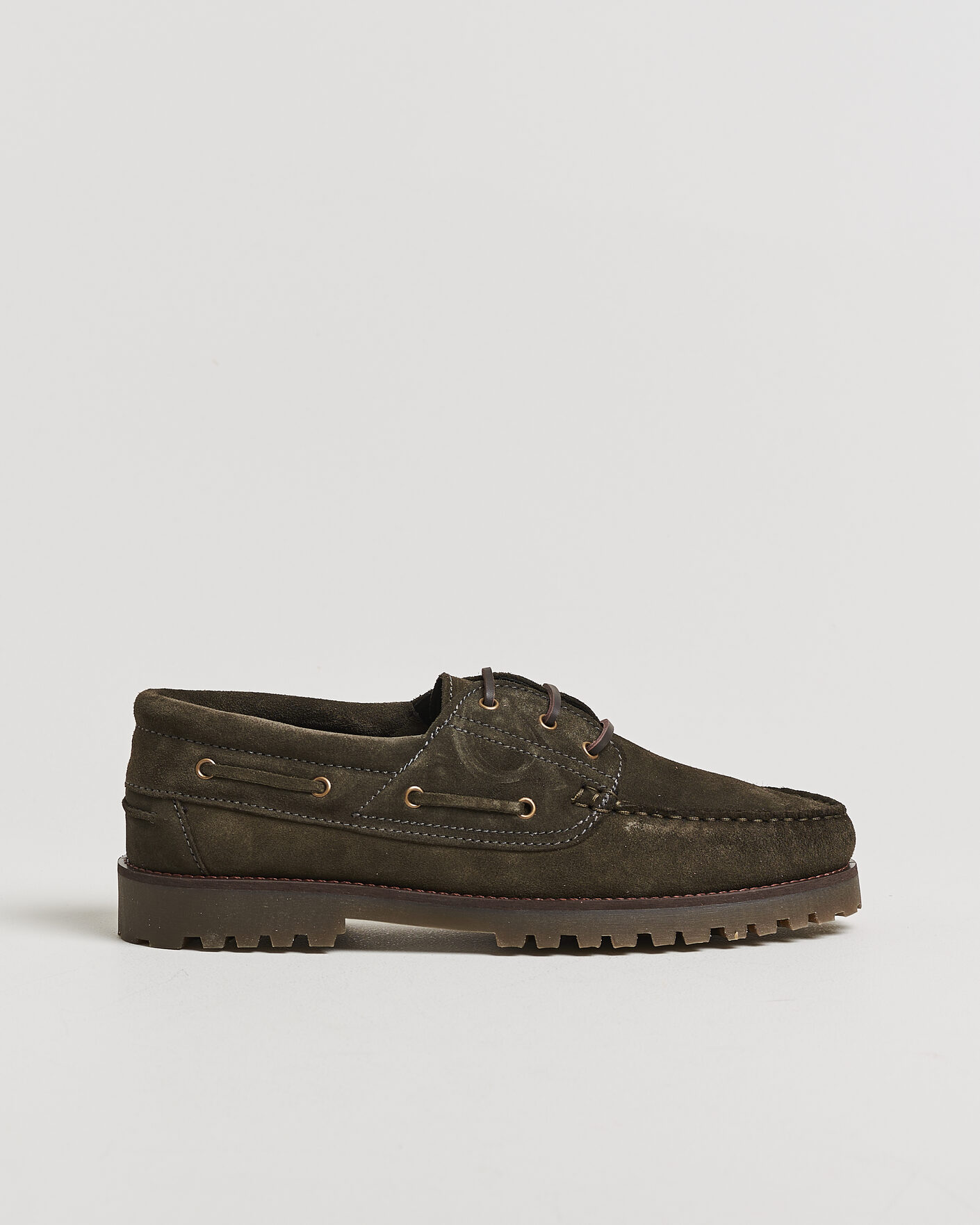 Herre | Loafers | LES DEUX | Suede Boatshoe Rosin Green