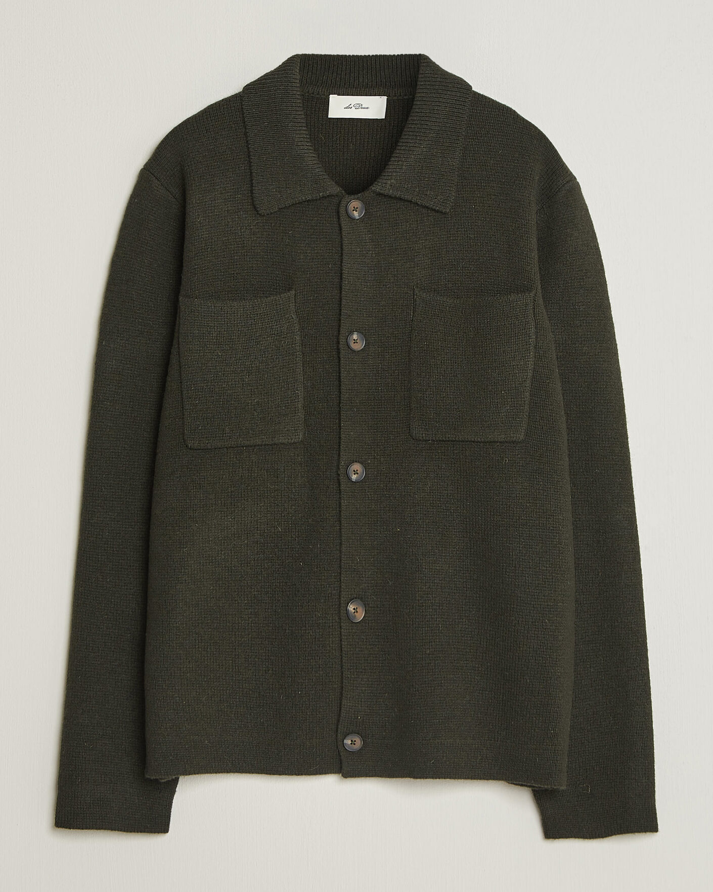 Herre | Gensere | LES DEUX | Milano Knit Overshirt Rosin Green