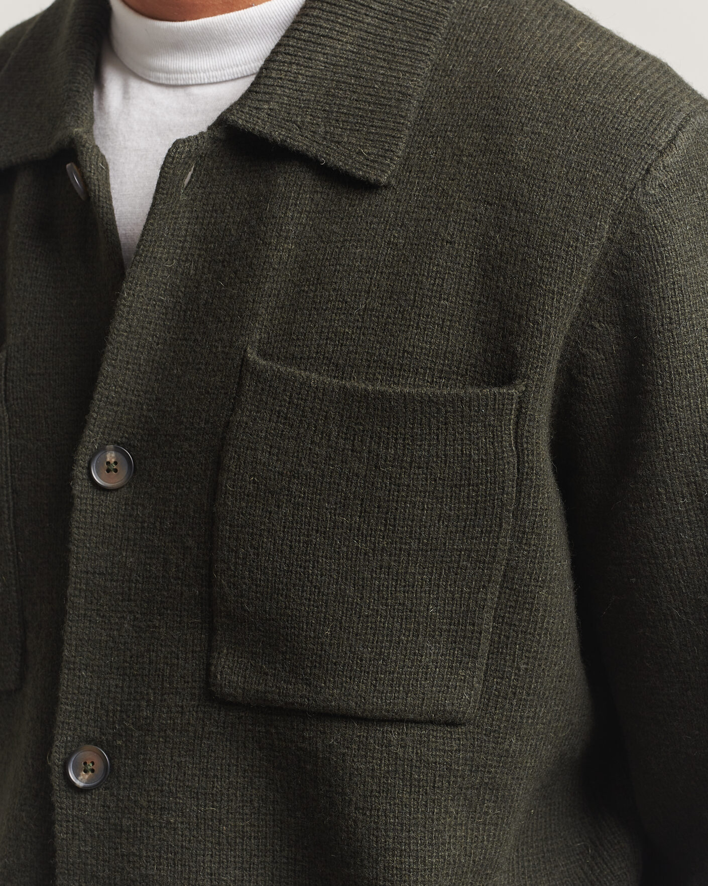 Herre | Gensere | LES DEUX | Milano Knit Overshirt Rosin Green