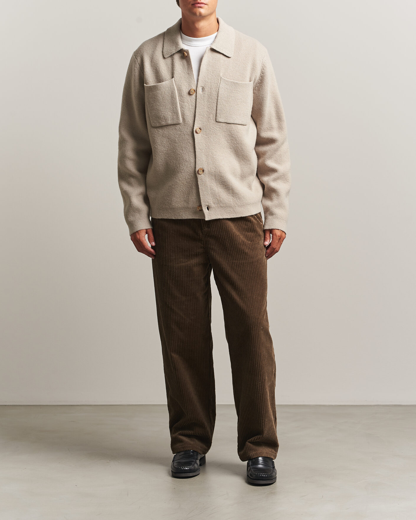 Herre | Gensere | LES DEUX | Milano Knit Overshirt Light Sand