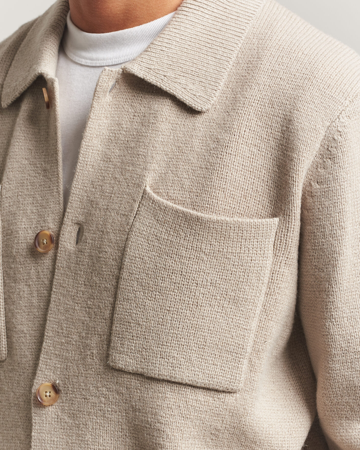 Herre | Gensere | LES DEUX | Milano Knit Overshirt Light Sand