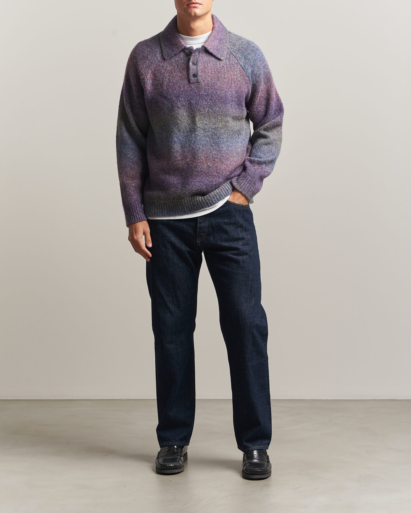 Herre | Gensere | LES DEUX | Gradient Knitted Polo Spiced Plum