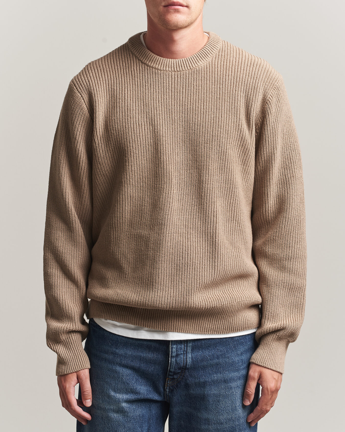 Herre | Gensere | LES DEUX | Rib Crewneck Knit Dark Sand