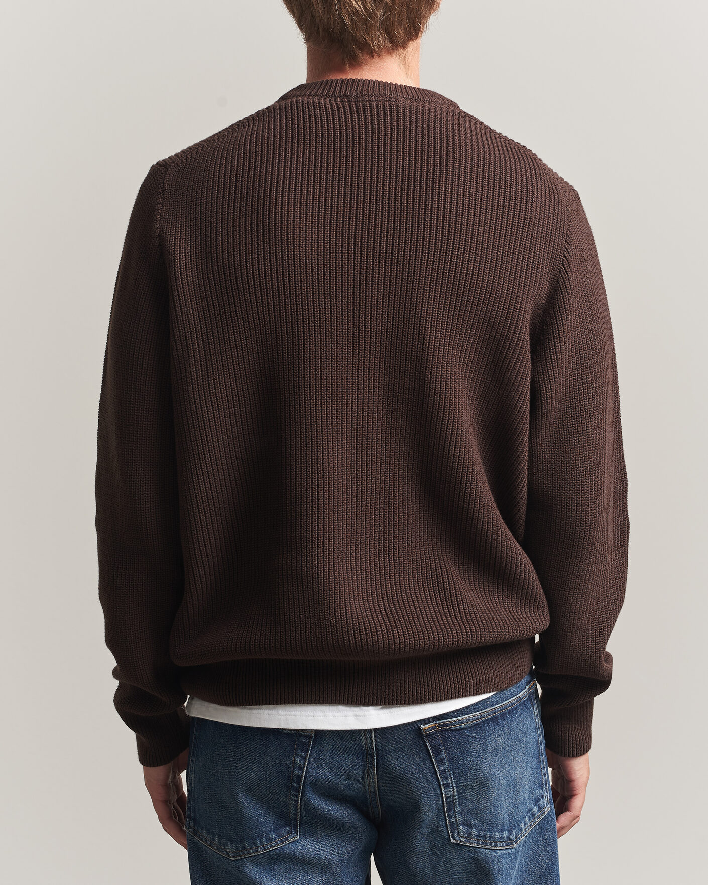 Herre | Gensere | LES DEUX | Rib Crewneck Knit Molé Brown