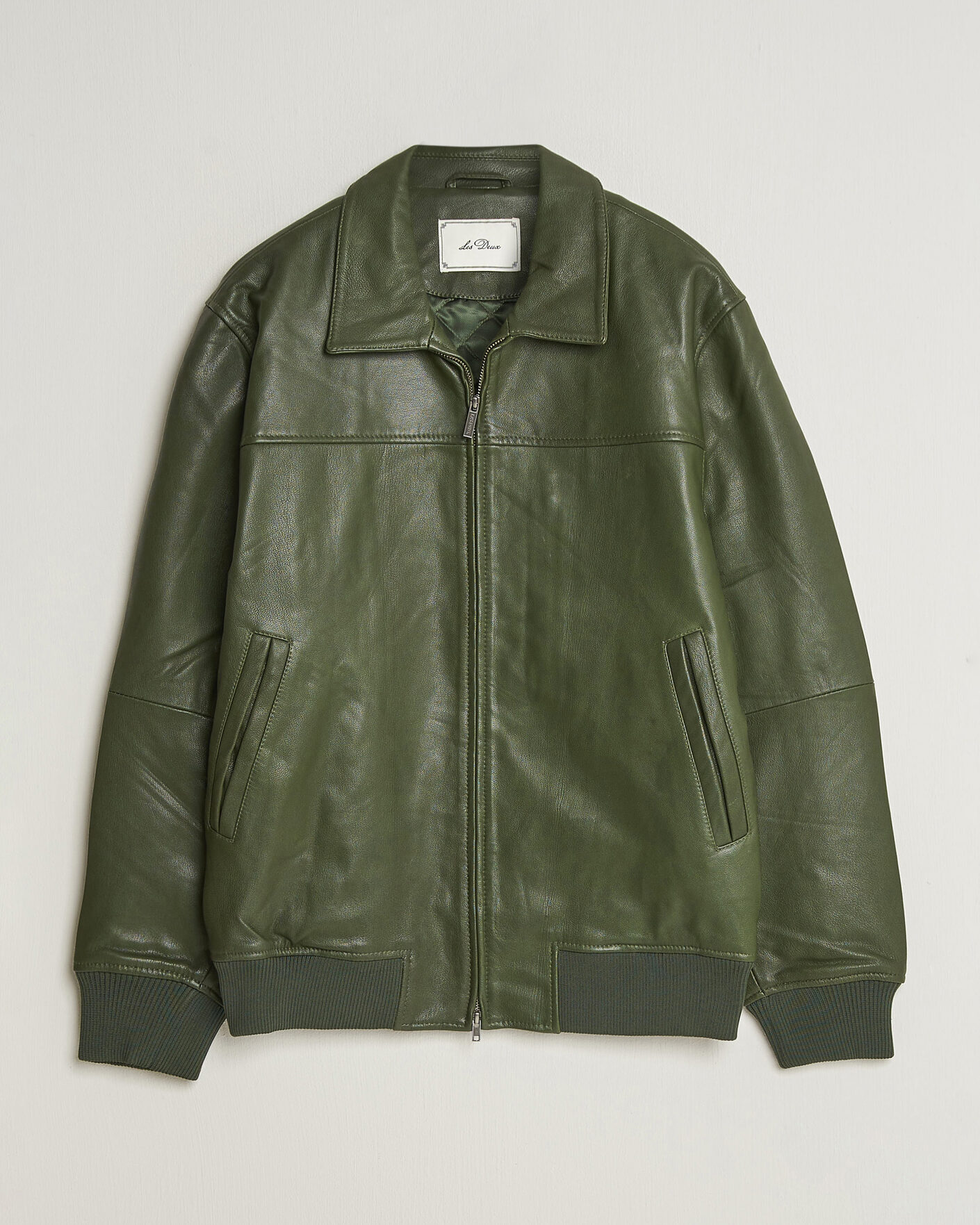 Herre | Jakker | LES DEUX | Leather Varsity Jacket Rifle Green