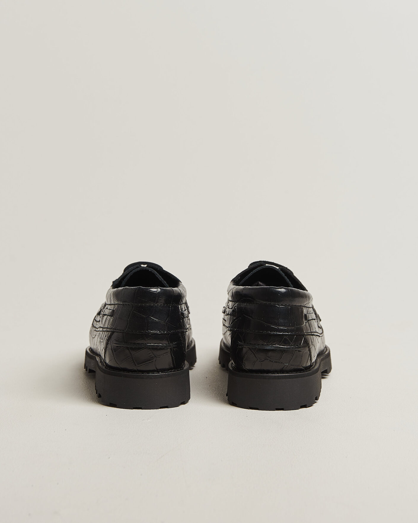 Herre | Seilersko | LES DEUX | Croco Boat Shoe Black
