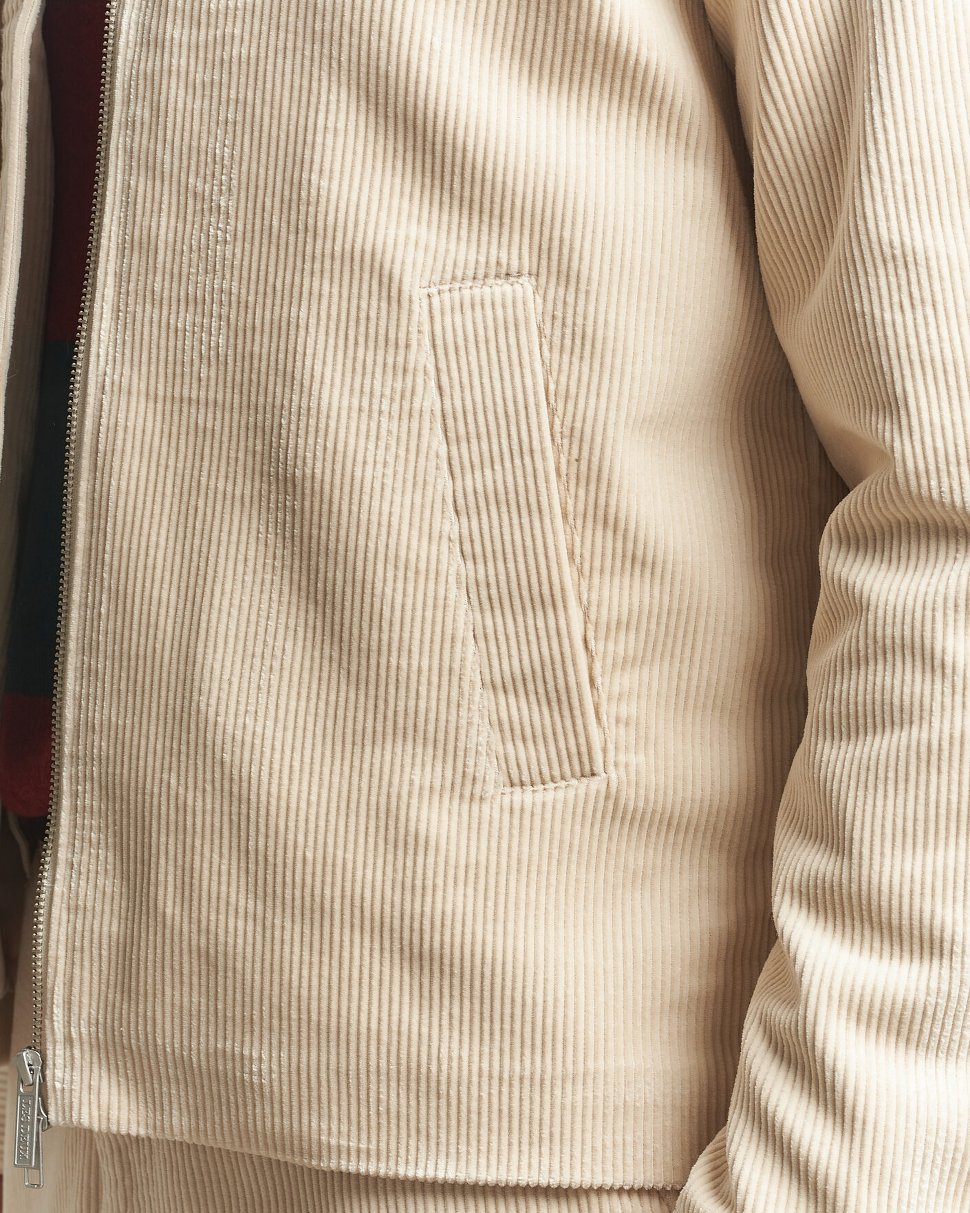 Herre | Jakker | LES DEUX | Corduroy Zipper Coach Jacket Ivory