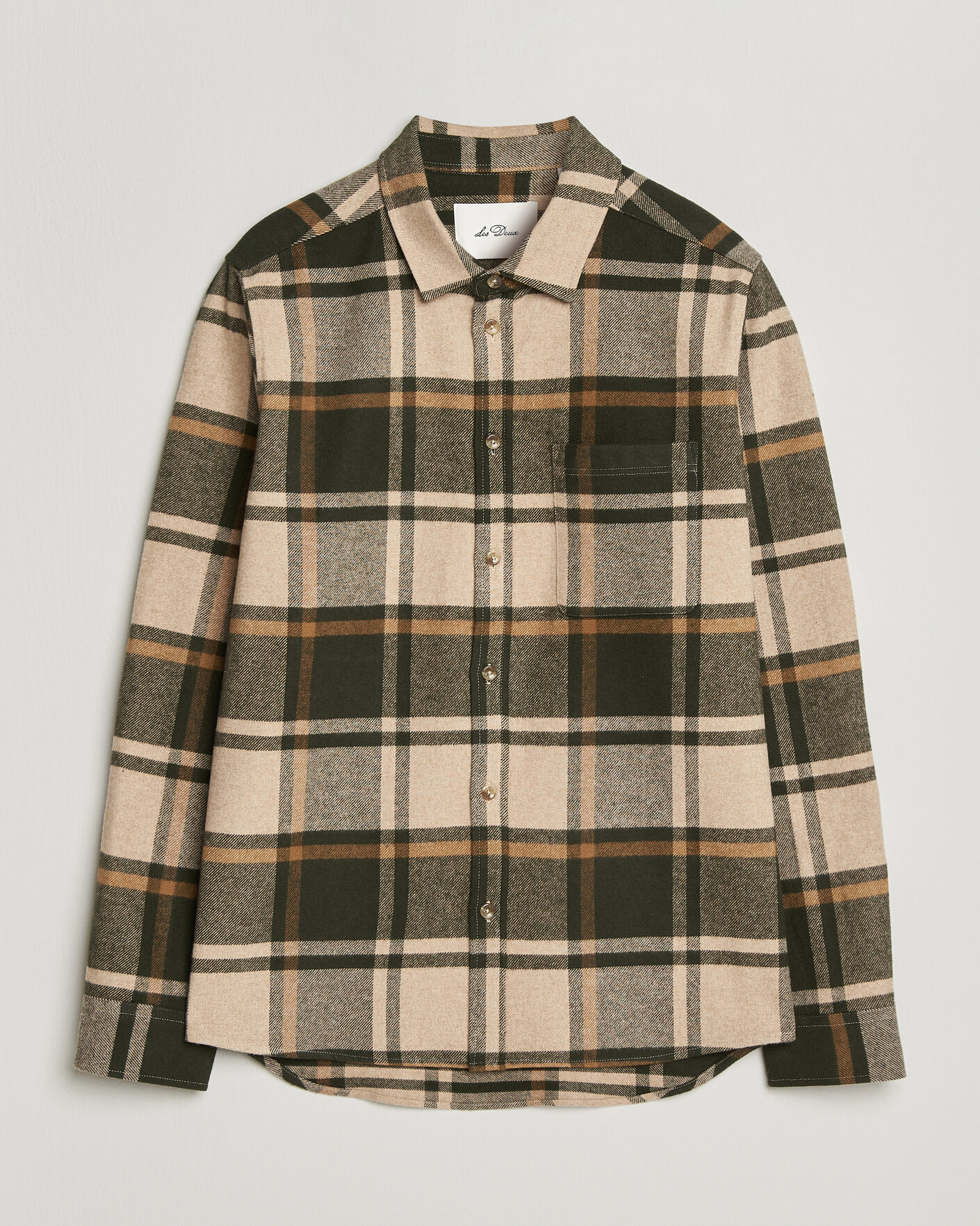 Herre | Skjorter | LES DEUX | Check Flannel Shirt Rosin Green