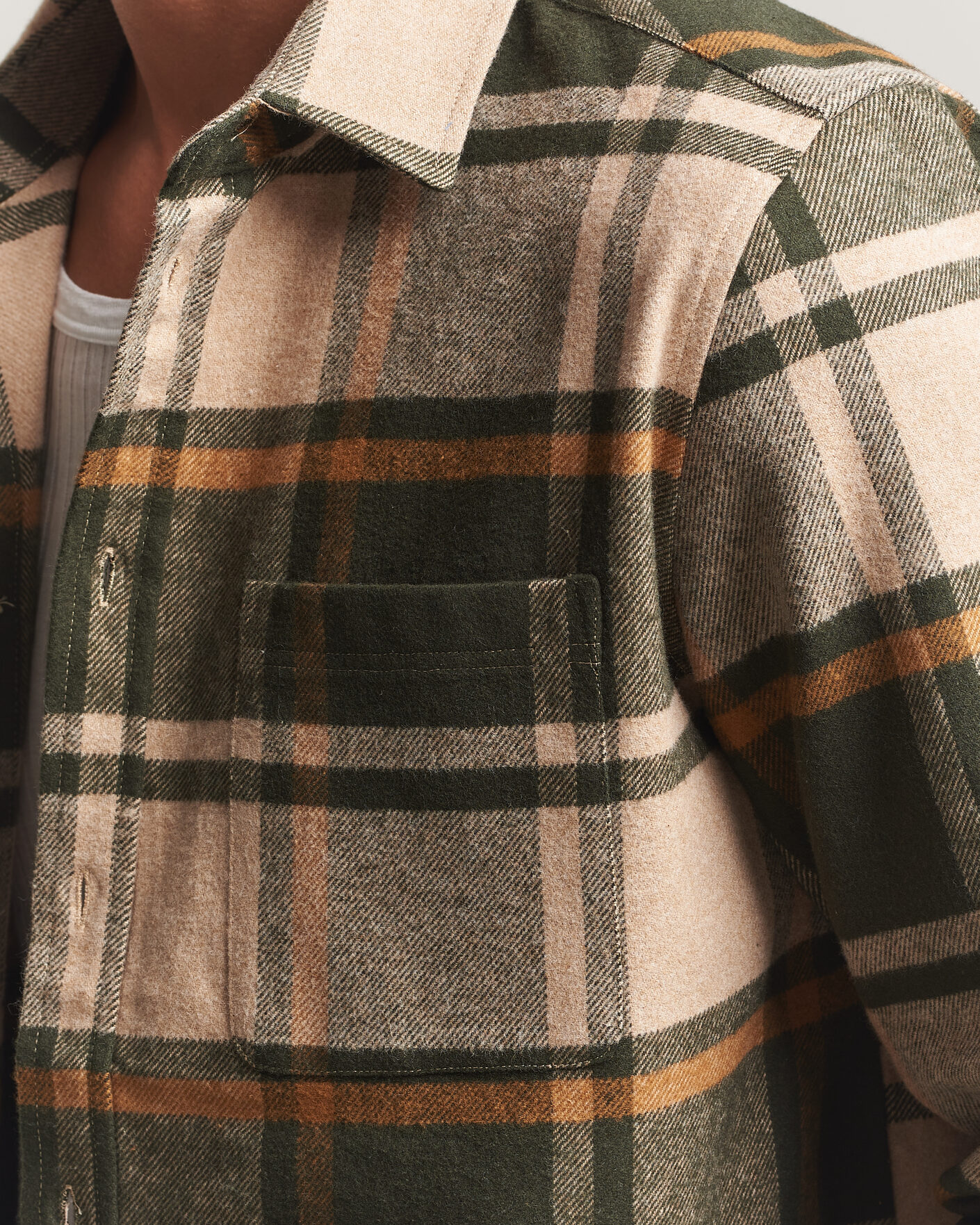 Herre | Skjorter | LES DEUX | Check Flannel Shirt Rosin Green