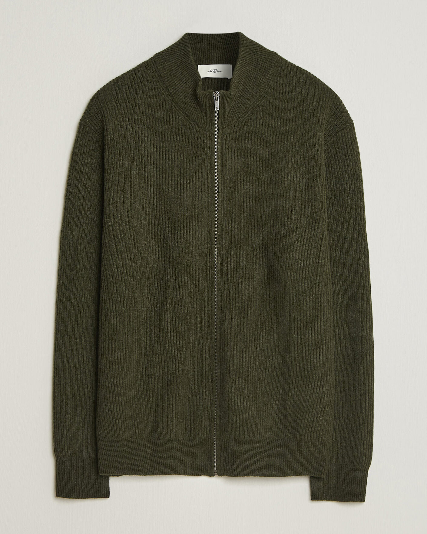 Herre | Gensere | LES DEUX | Wool Rib Knitter Zip Rosin Green