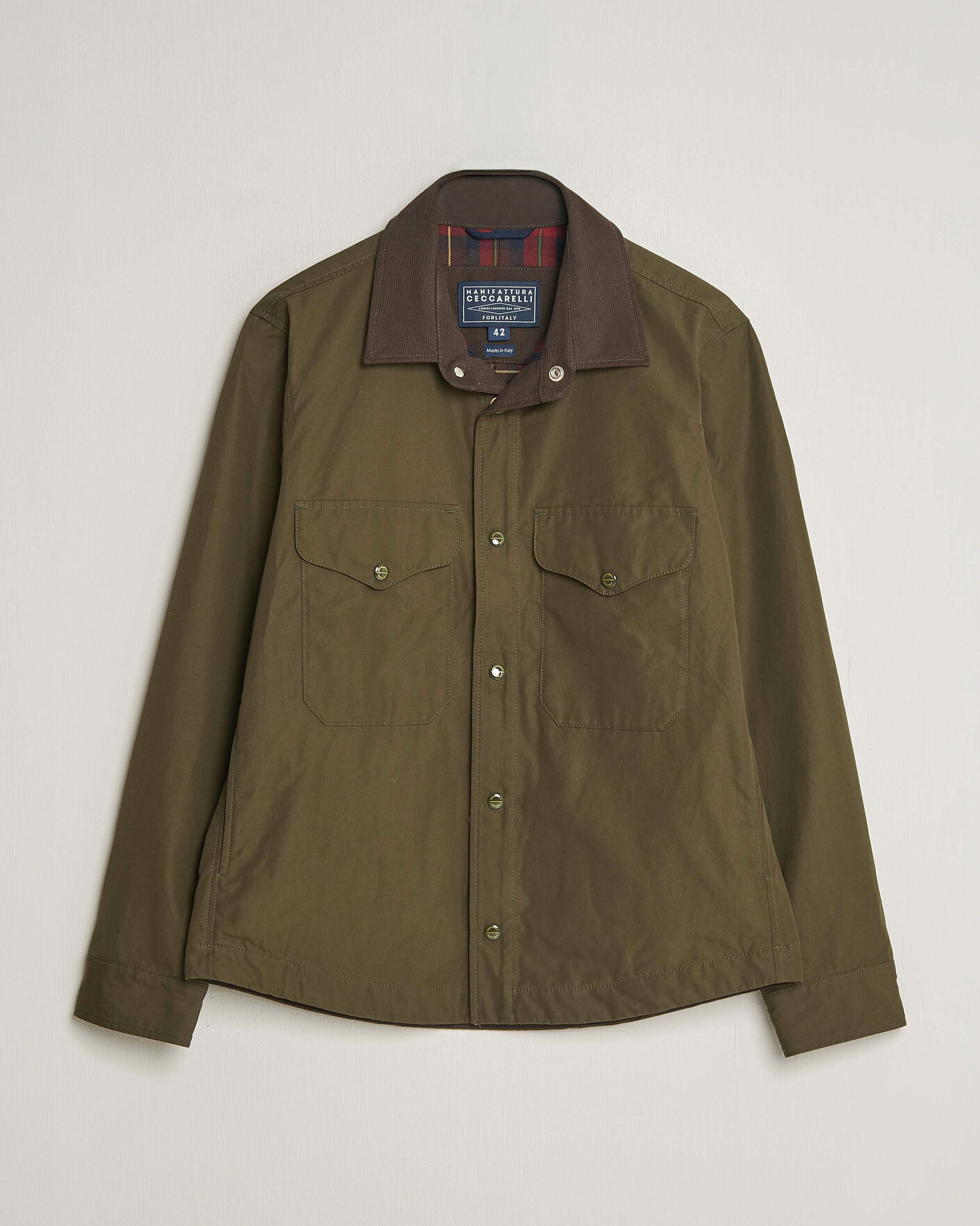 Herre | Jakker | Manifattura Ceccarelli | Double Pocket Shirt Jacket Military Green