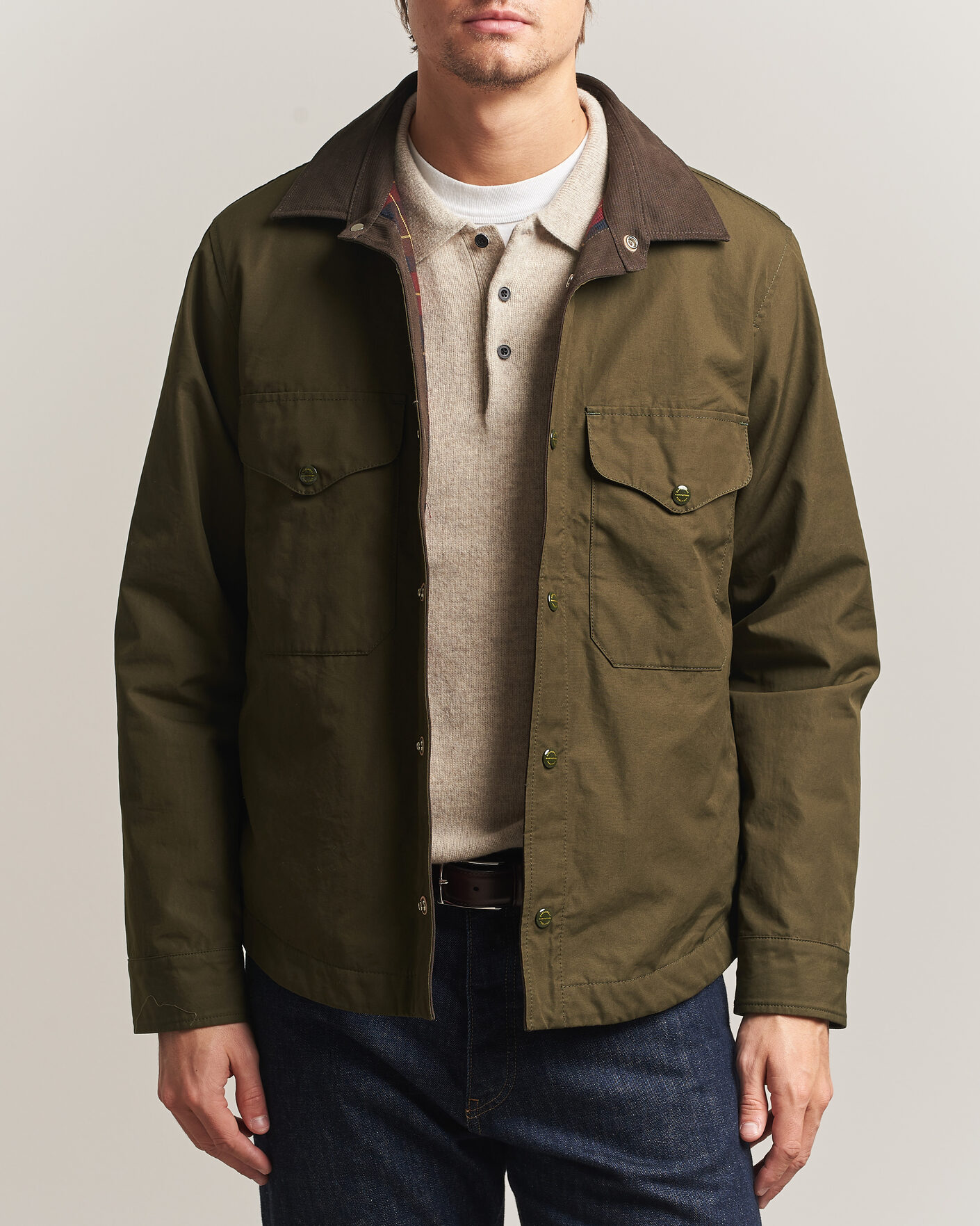 Herre | Jakker | Manifattura Ceccarelli | Double Pocket Shirt Jacket Military Green