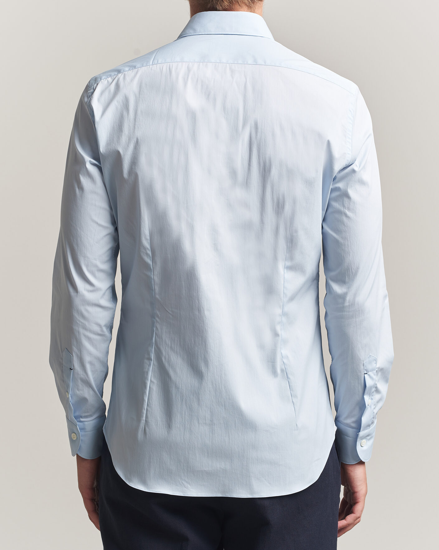 Herre | Skjorter | Mazzarelli | Soft Cotton Popeline Shirt Light Blue