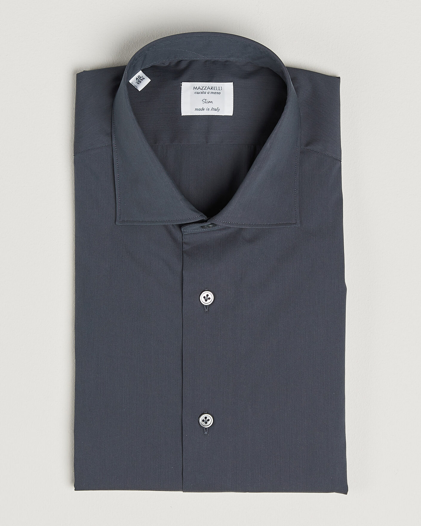 Herre | Skjorter | Mazzarelli | Soft Cotton Popeline Shirt Grey