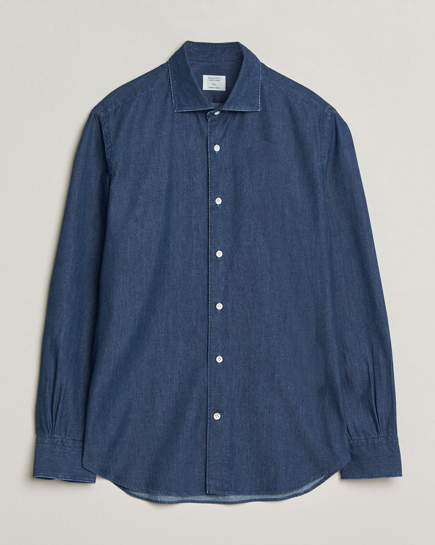 Herre | Skjorter | Mazzarelli | Soft Denim Shirt Blue Wash
