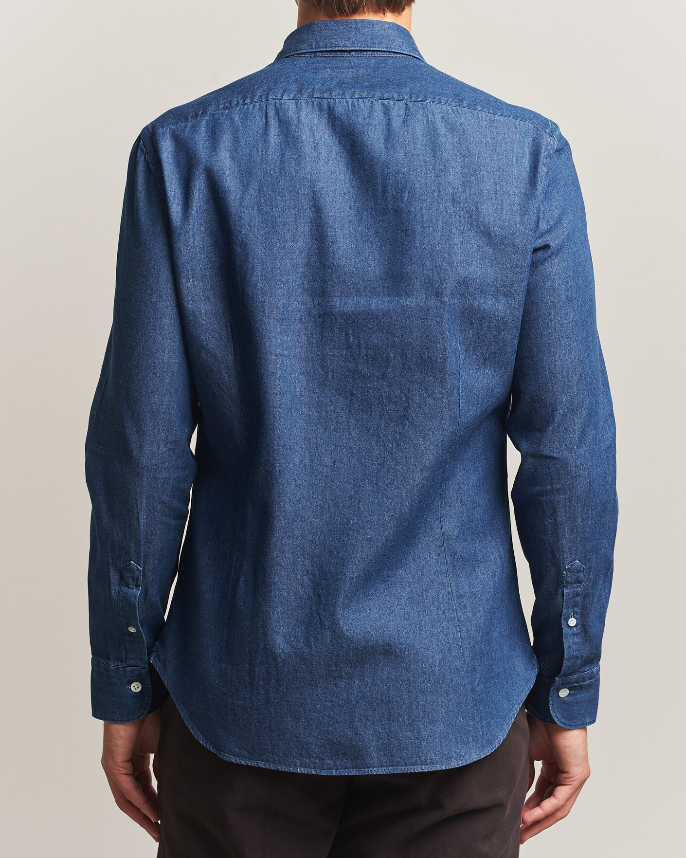 Herre | Skjorter | Mazzarelli | Soft Denim Shirt Blue Wash
