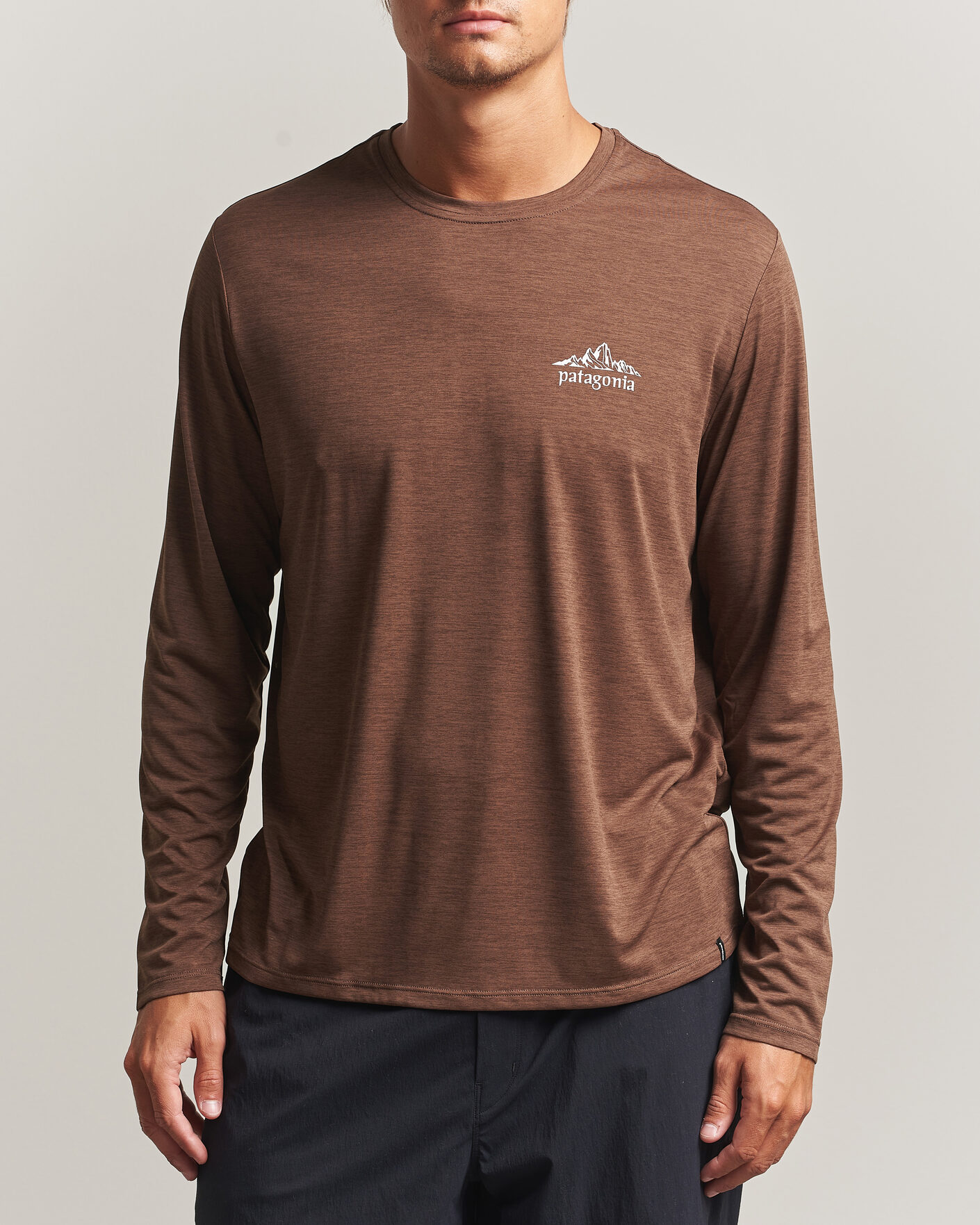 Herre | T-Shirts | Patagonia | Long Sleeve Cap Cool Shirt Berm Brown