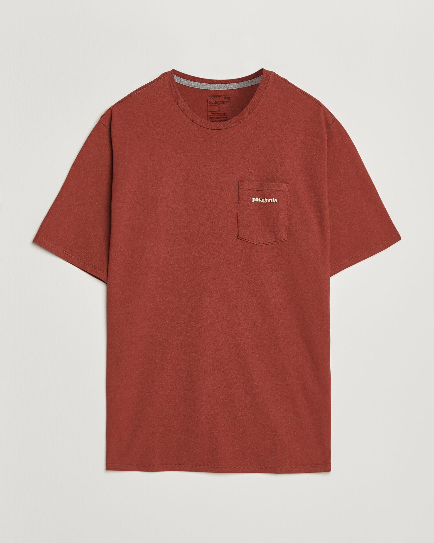 Herre | T-Shirts | Patagonia | Boardshort Logo Pocket Responsibili T-Shirt Rusty Red