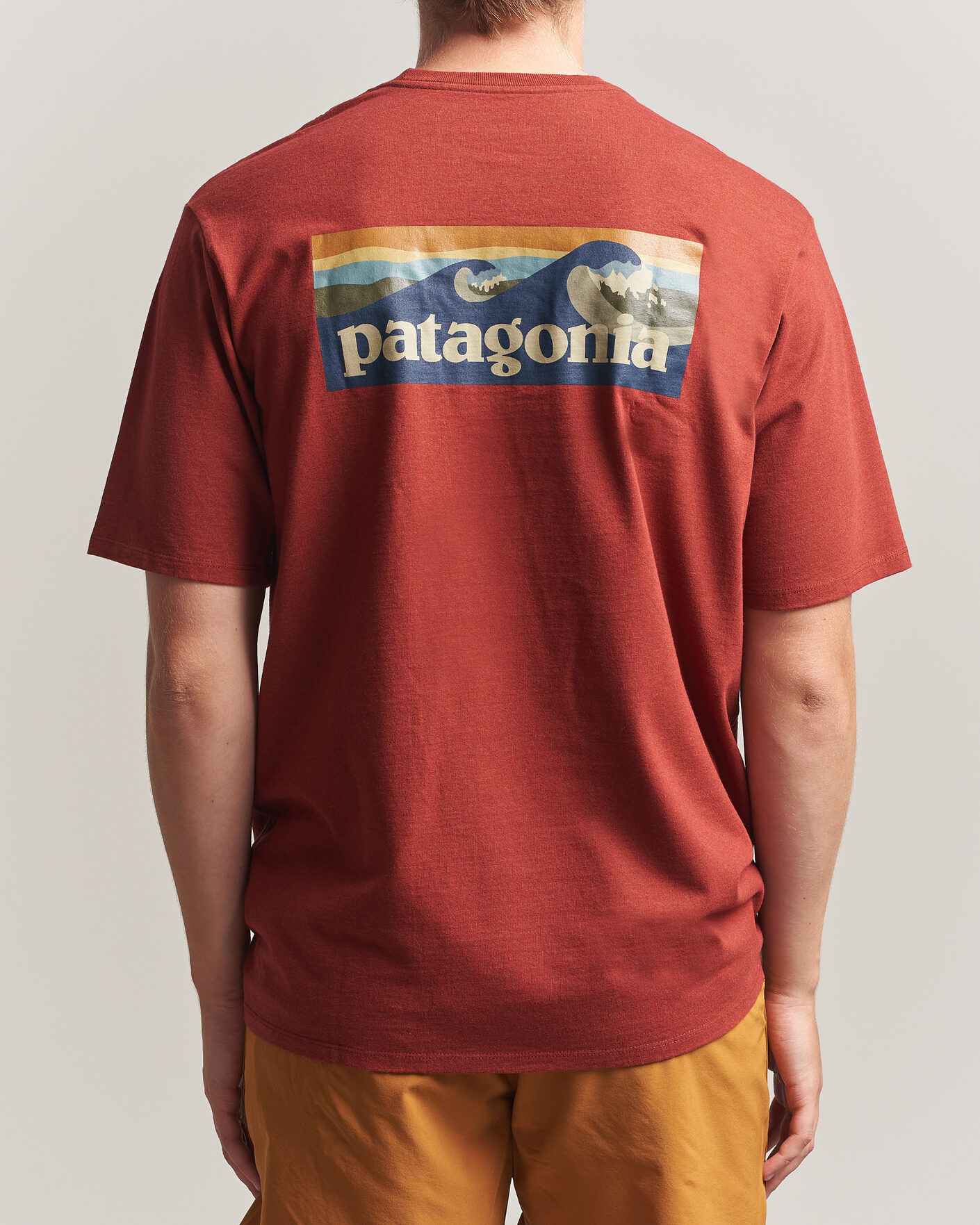Herre | T-Shirts | Patagonia | Boardshort Logo Pocket Responsibili T-Shirt Rusty Red