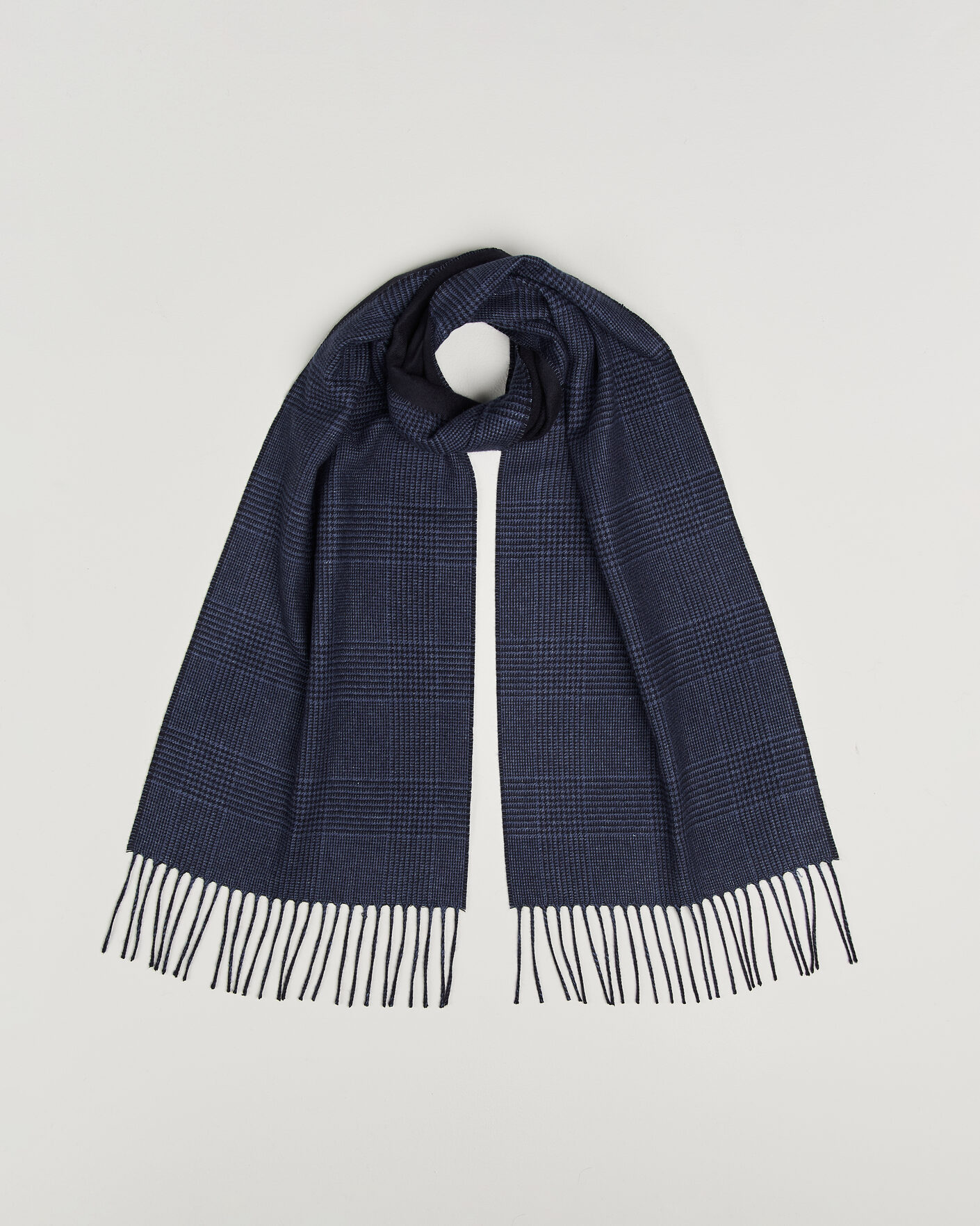Herre | Skjerf | Piacenza Cashmere | Cashmere/Silk Glencheck Scarf Navy