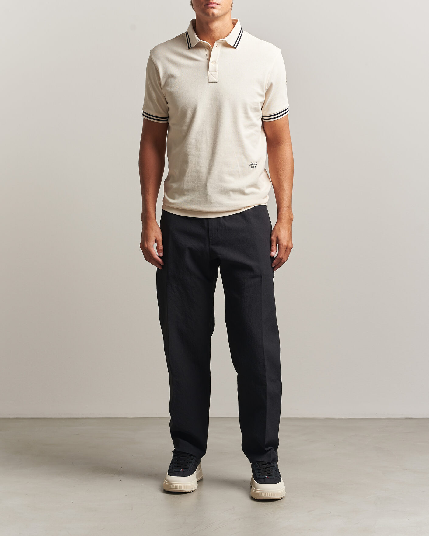 Herre | Pikéer | Moncler | Contrast Collar Polo Off White