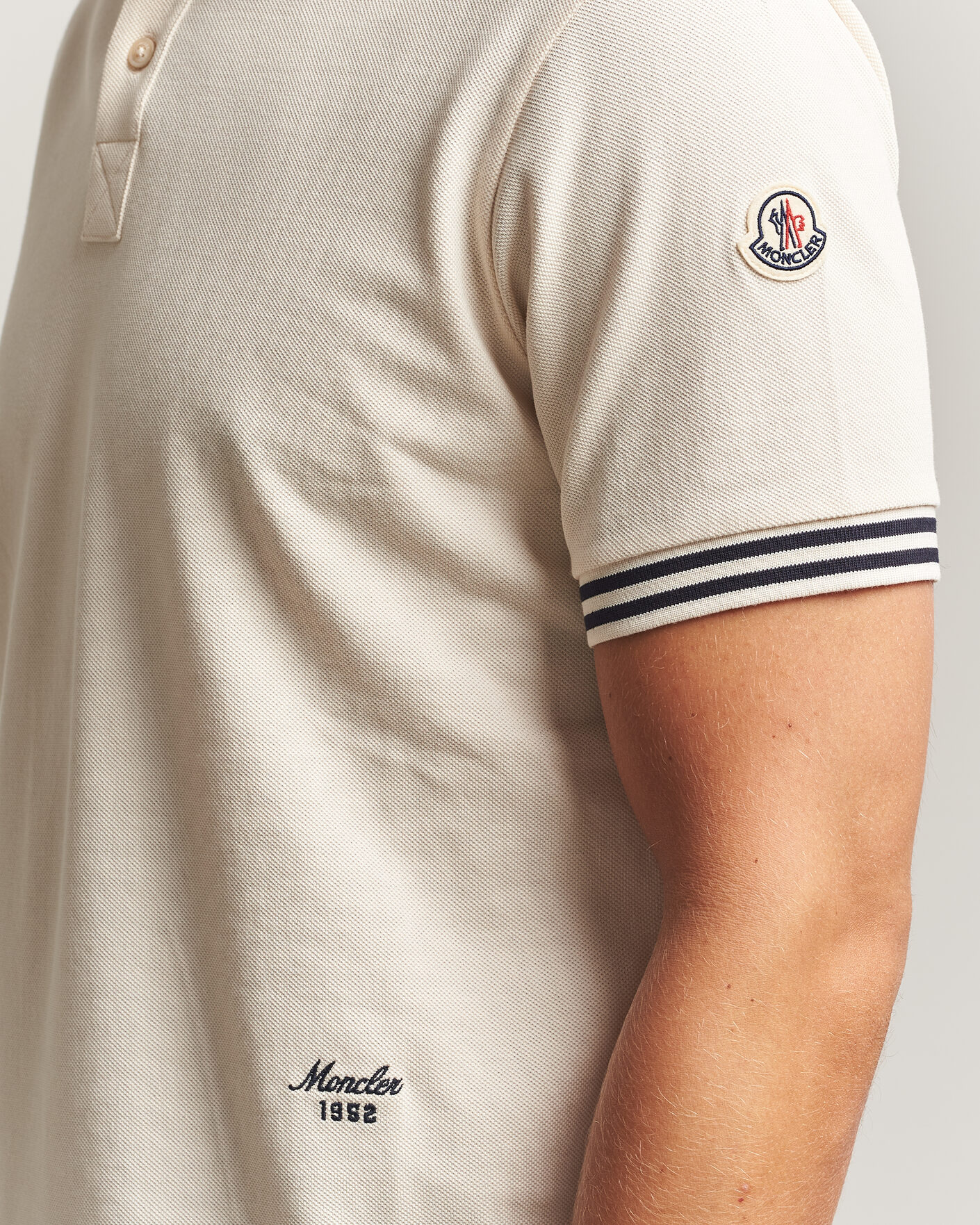 Herre | Pikéer | Moncler | Contrast Collar Polo Off White