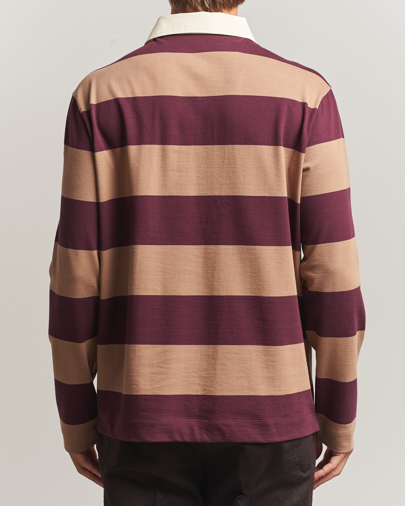 Herre | Gensere | Moncler | Striped Rugby Sweater Brown/Burgundy