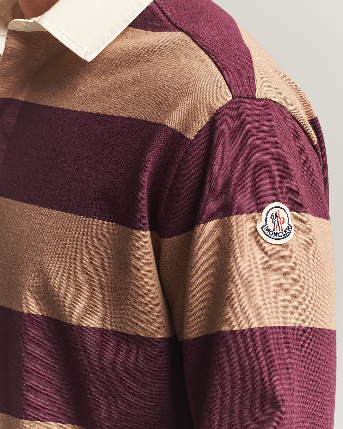 Herre | Gensere | Moncler | Striped Rugby Sweater Brown/Burgundy